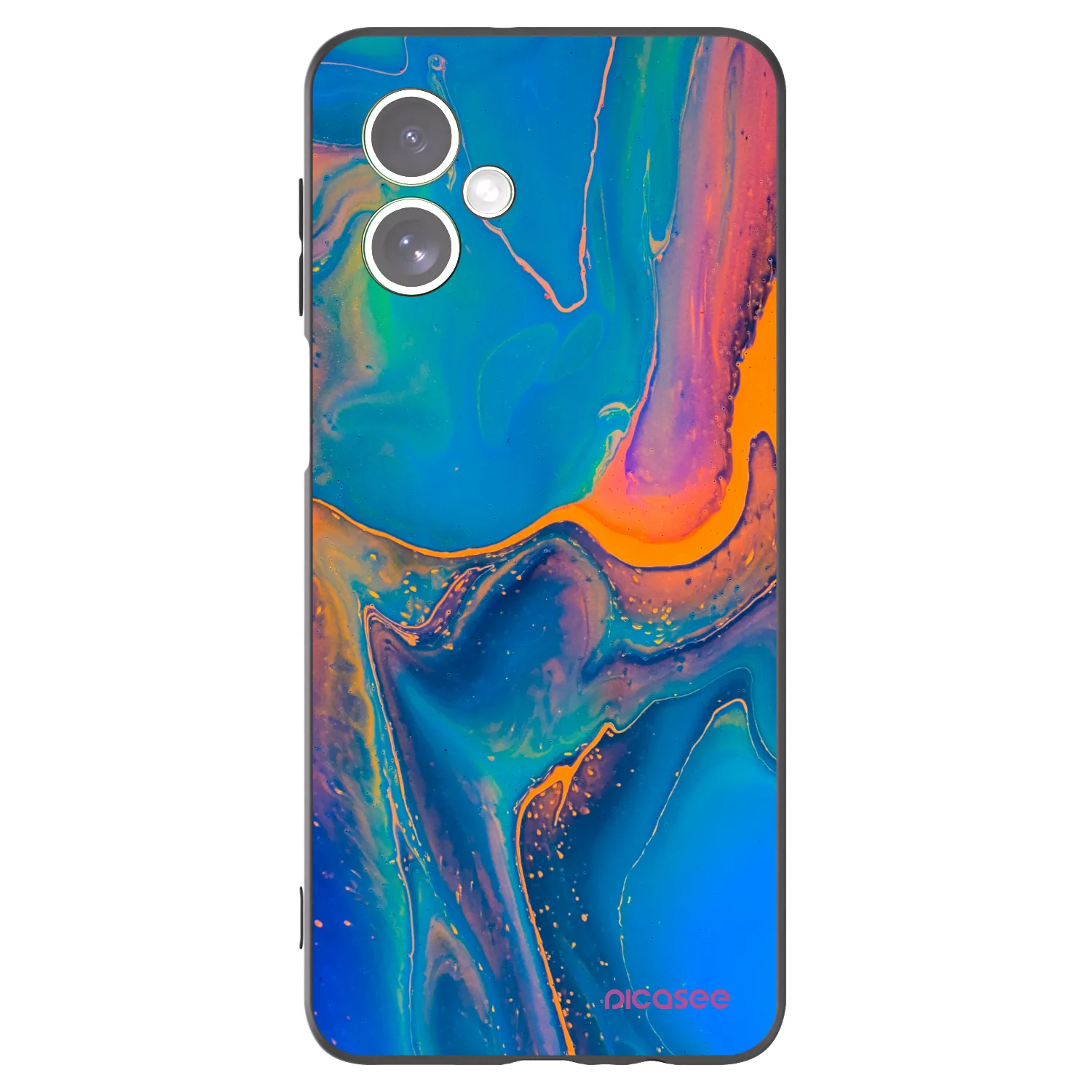 Picasee silikonowe czarne etui na Motorola Moto G54 5G - Rainbow