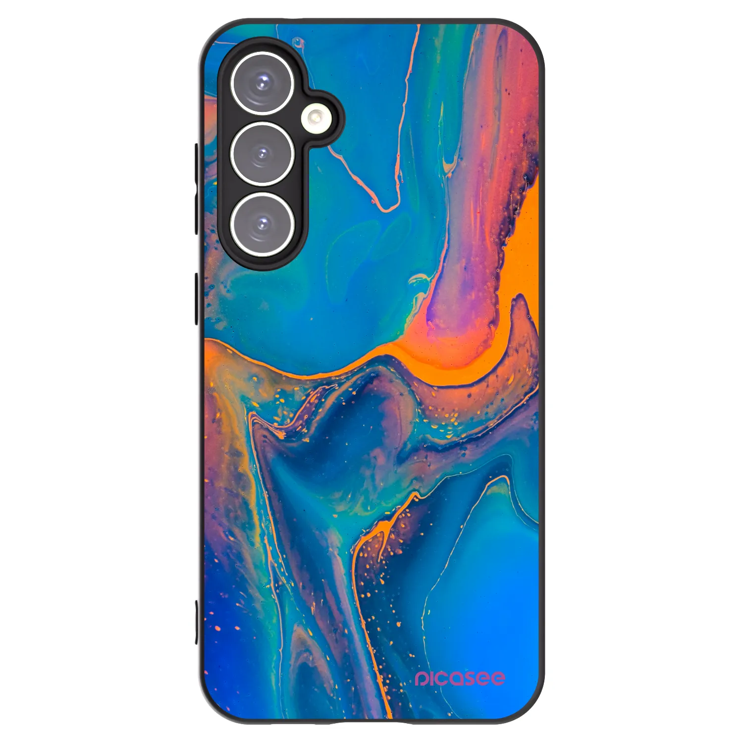 Picasee silikonowe czarne etui na Samsung Galaxy S23 FE S711B - Rainbow