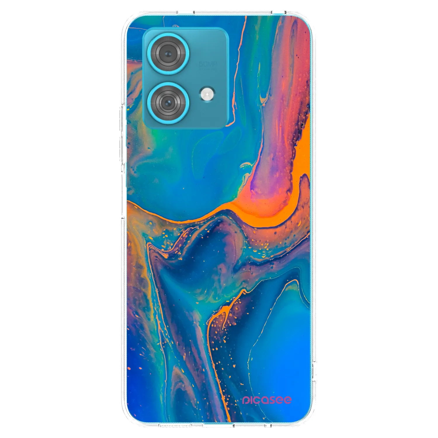 Picasee silikonowe przeźroczyste etui na Motorola Edge 40 Neo - Rainbow