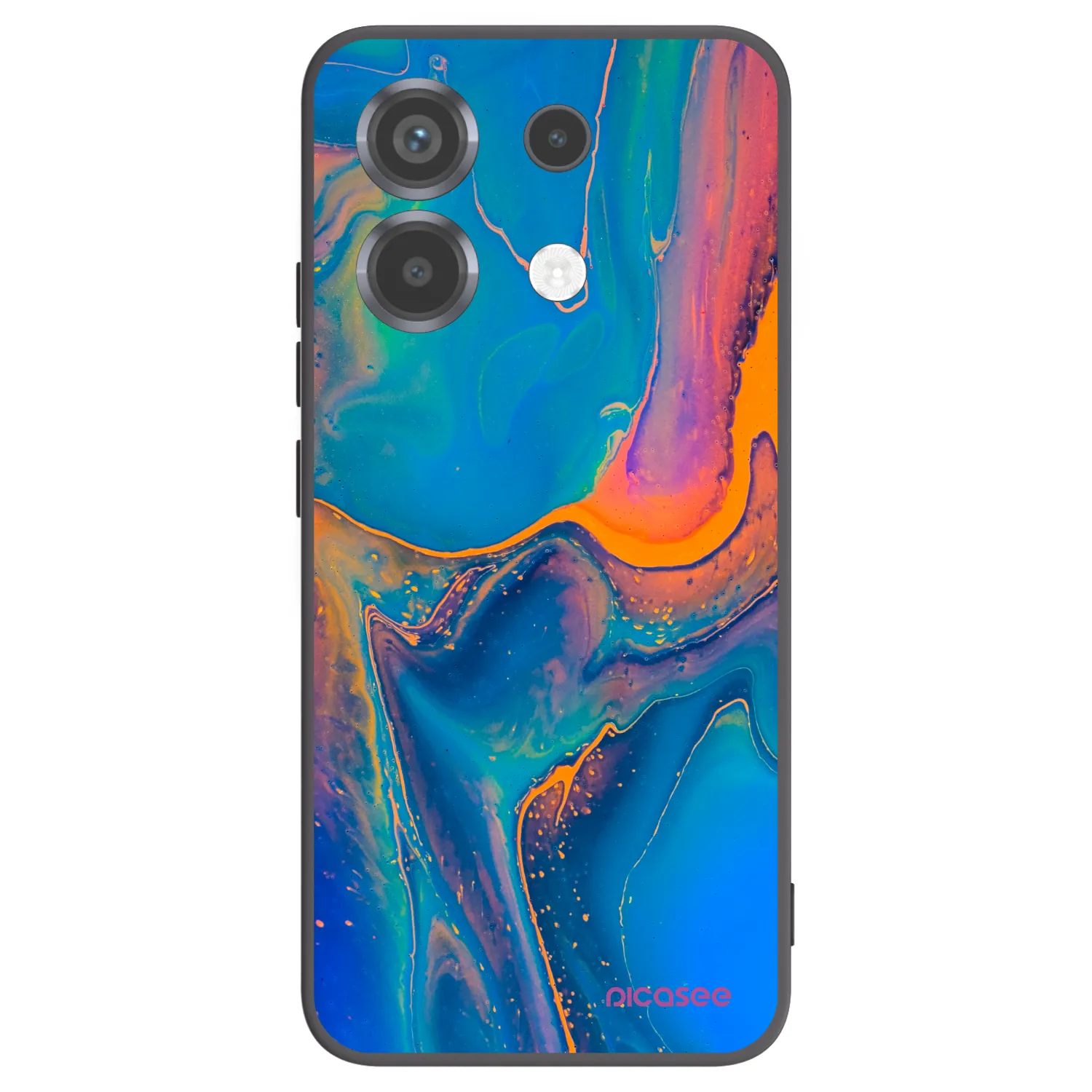 Picasee silikonowe czarne etui na Xiaomi Poco X6 - Rainbow