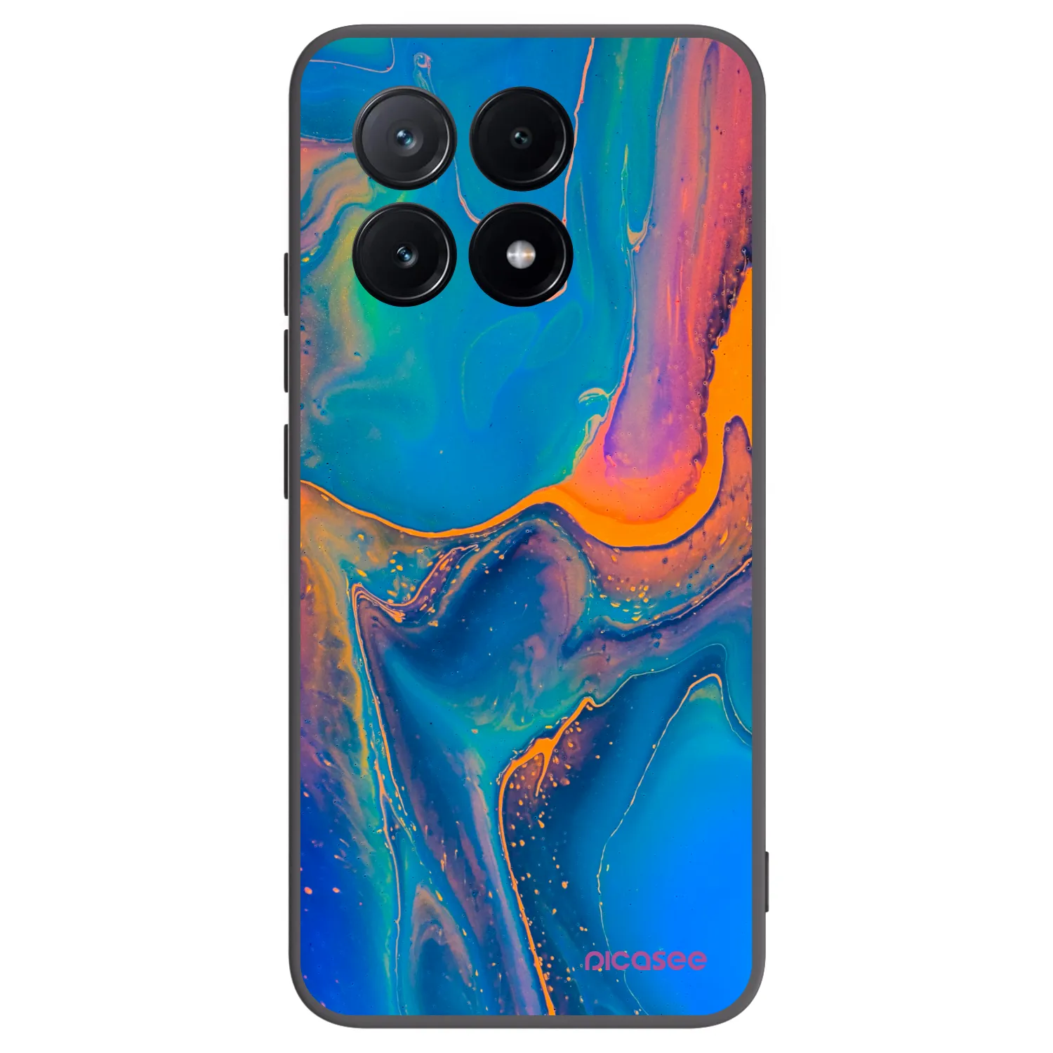 Picasee silikonowe czarne etui na Xiaomi Poco X6 Pro - Rainbow