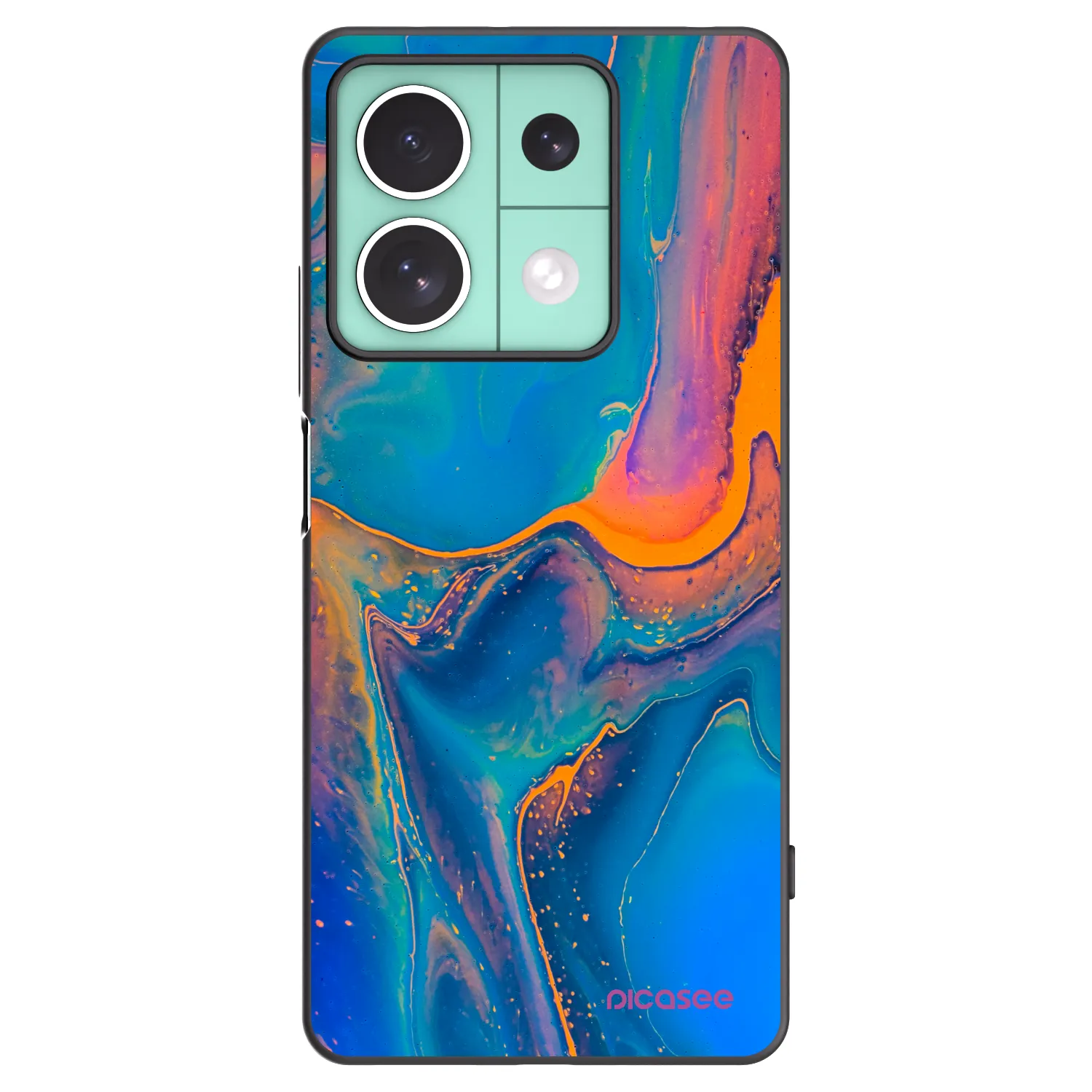 Picasee silikonowe czarne etui na Xiaomi Redmi Note 13 5G - Rainbow