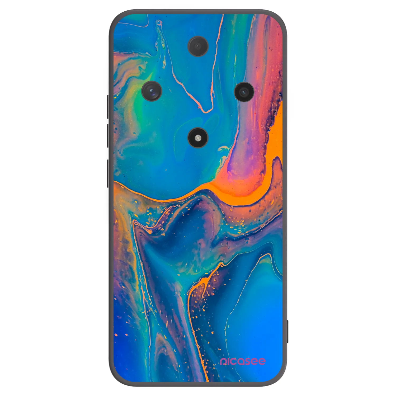 Picasee silikonowe czarne etui na Honor Magic6 Lite 5G - Rainbow