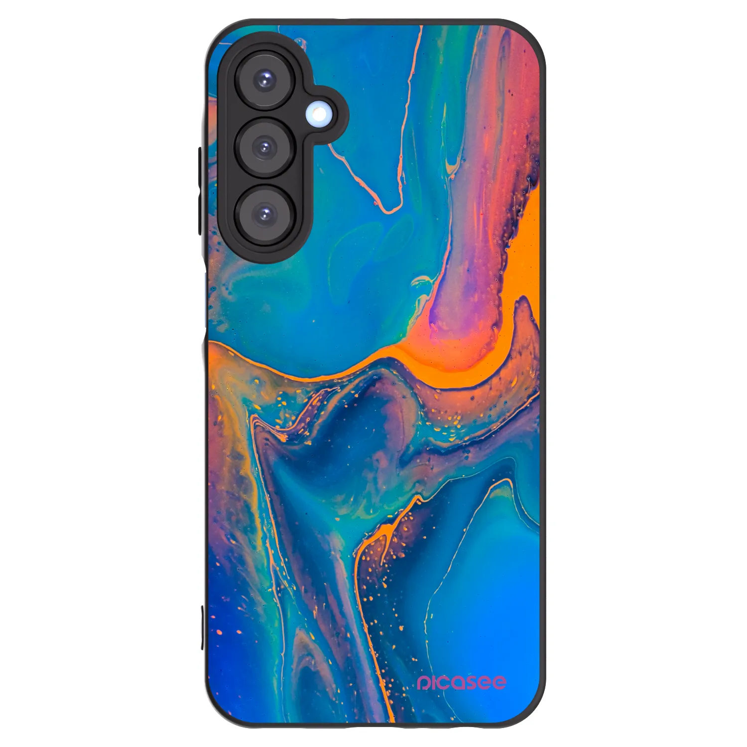 Picasee silikonowe czarne etui na Samsung Galaxy A25 A256B 5G - Rainbow