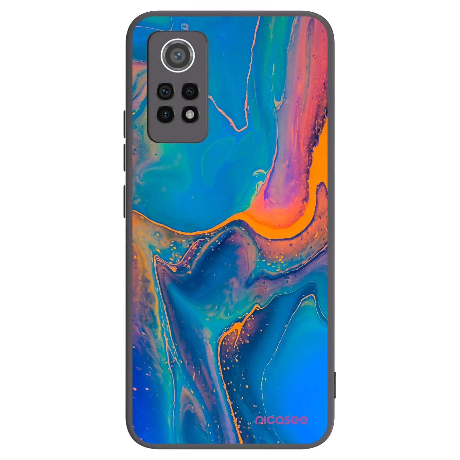 Picasee silikonowe czarne etui na Xiaomi Redmi Note 12 Pro 4G - Rainbow