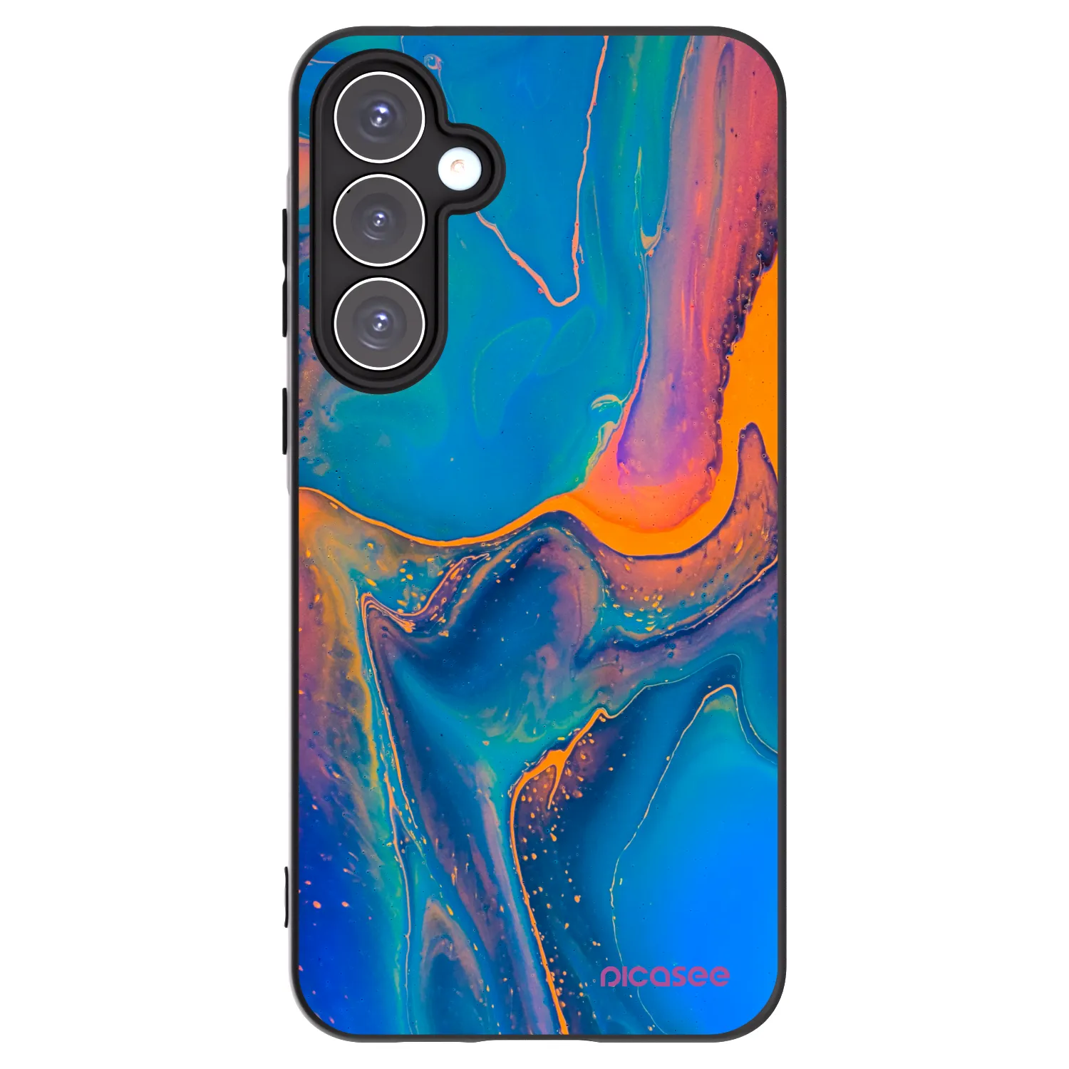 Picasee silikonowe czarne etui na Samsung Galaxy A55 5G A556B - Rainbow