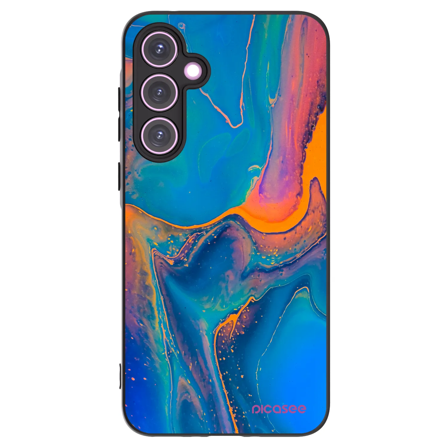 Picasee silikonowe czarne etui na Samsung Galaxy A35 5G A356B - Rainbow