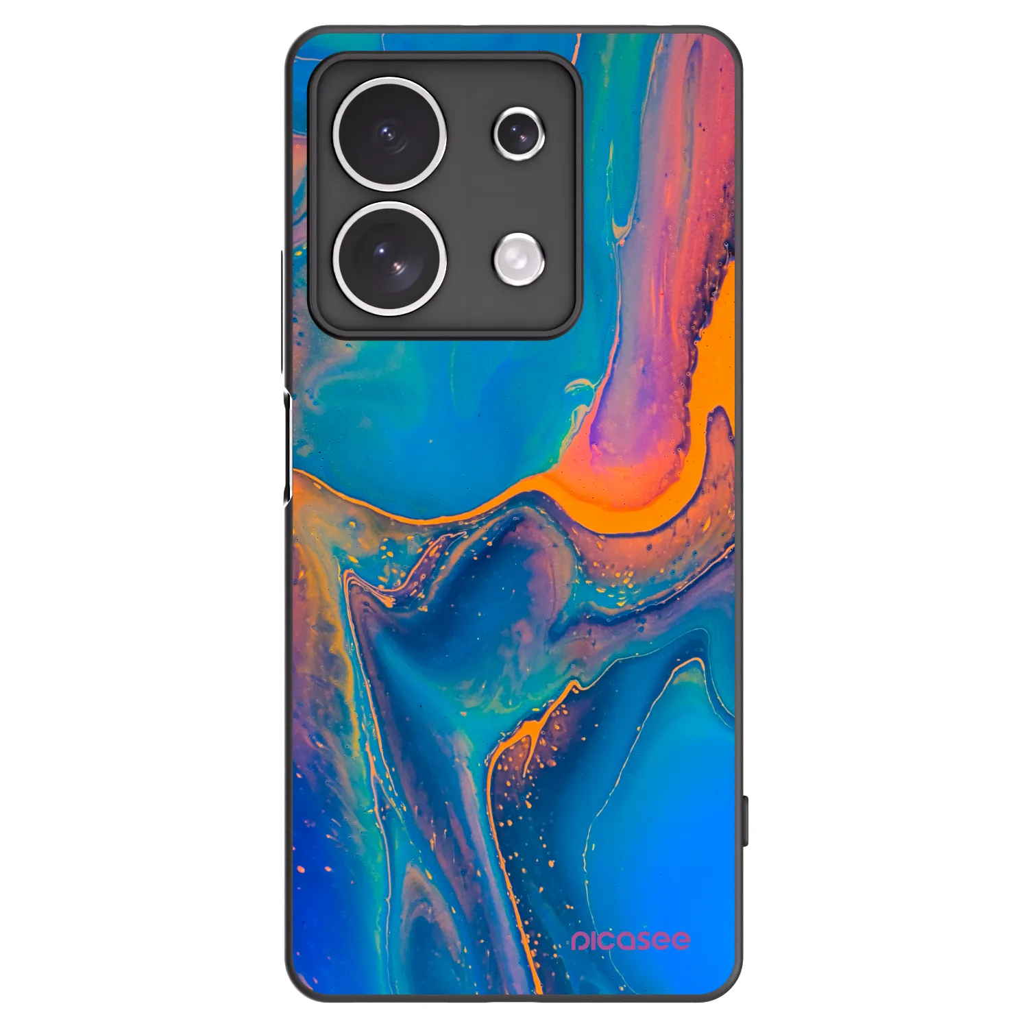 Picasee silikonowe czarne etui na Xiaomi Redmi Note 13 4G - Rainbow