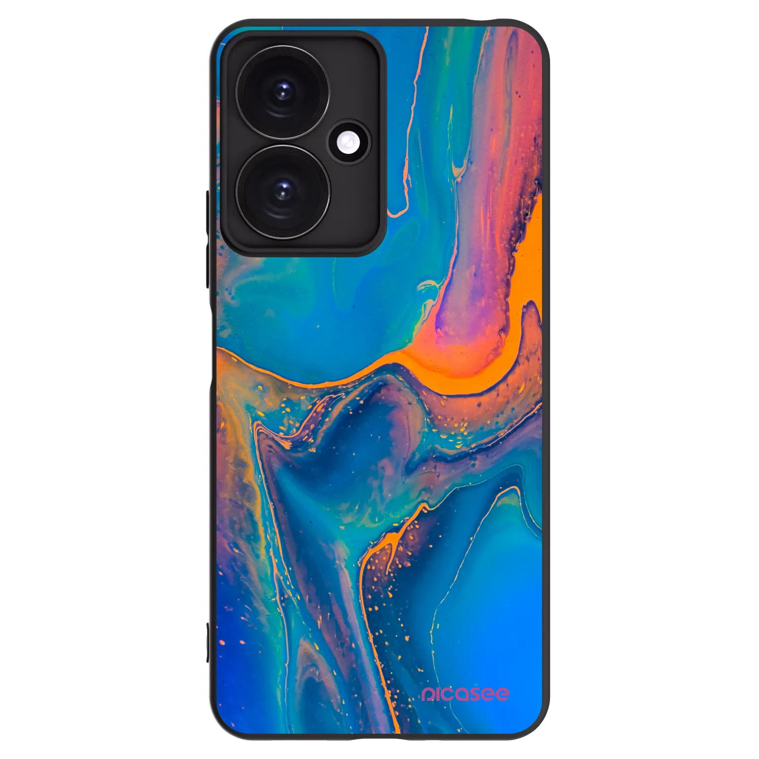 Picasee silikonowe czarne etui na Xiaomi Redmi 13C 5G - Rainbow