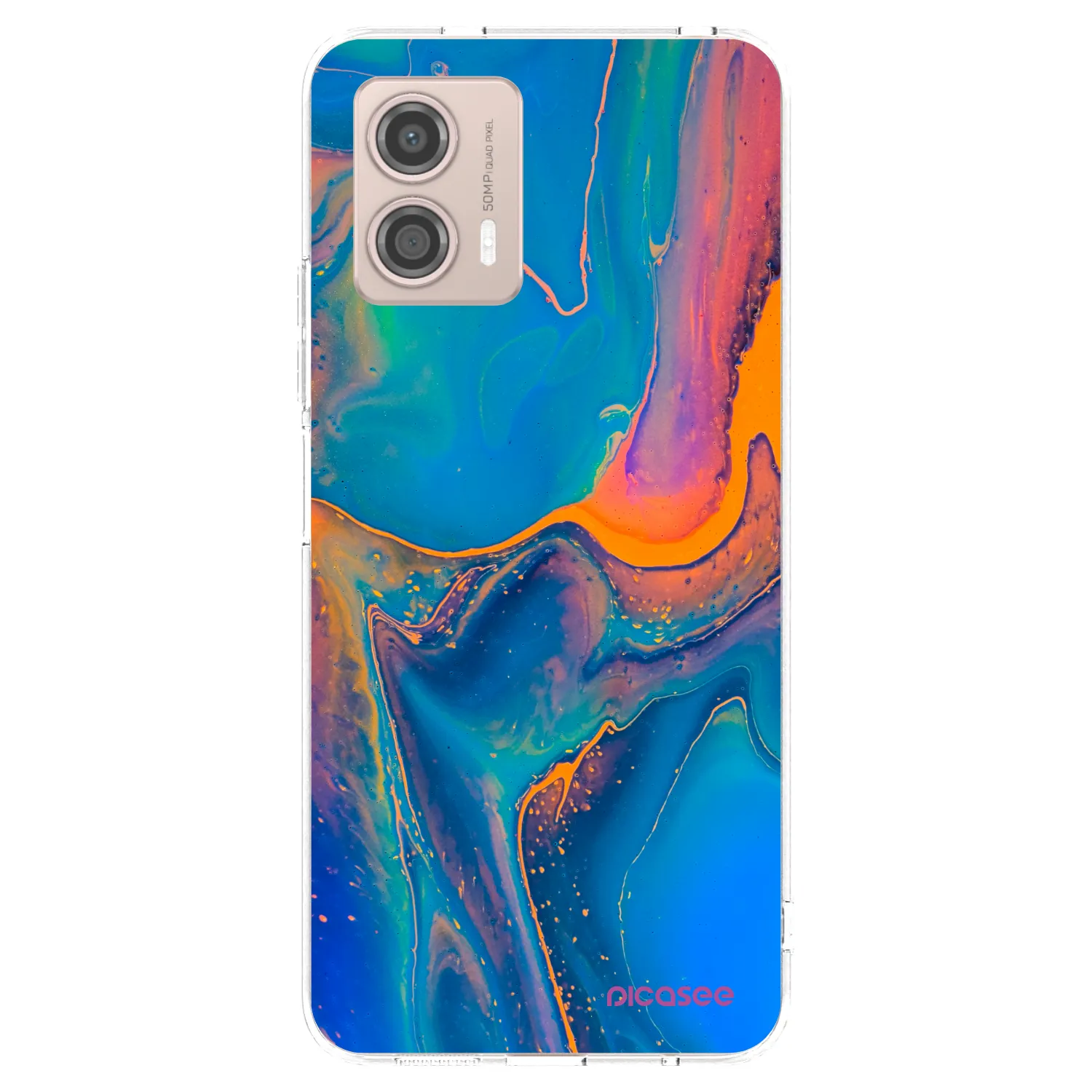 Picasee silikonowe przeźroczyste etui na Motorola Moto G53 5G - Rainbow