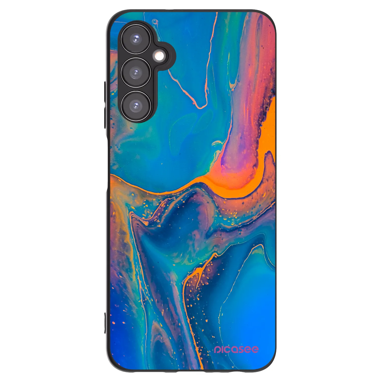Picasee silikonowe czarne etui na Samsung Galaxy A05s A057G - Rainbow