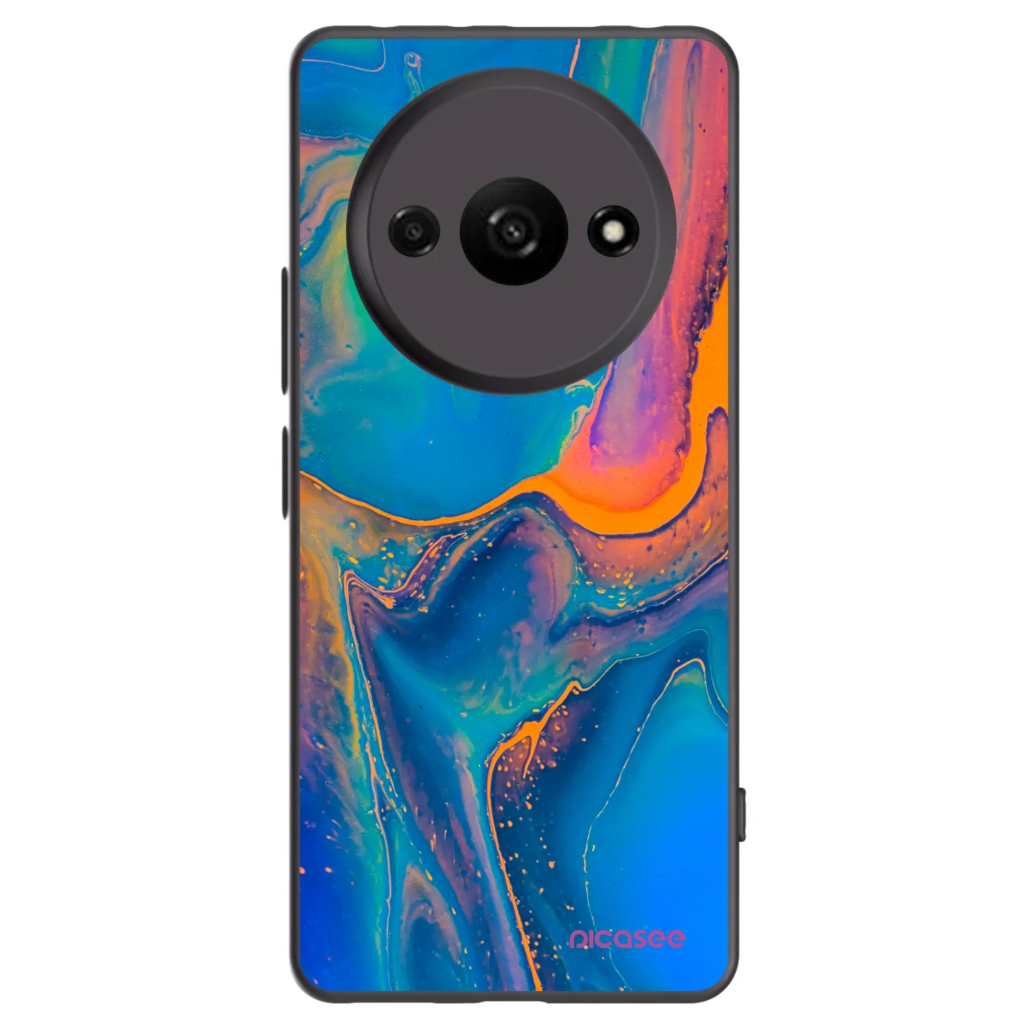 Picasee silikonowe czarne etui na Xiaomi Redmi A3 - Rainbow