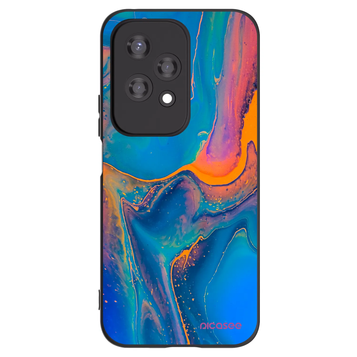 Picasee silikonowe czarne etui na Honor 200 Lite - Rainbow