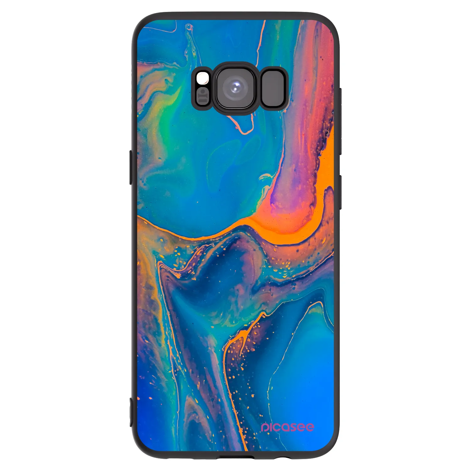 Picasee silikonowe czarne etui na Samsung Galaxy S8 G950F - Rainbow
