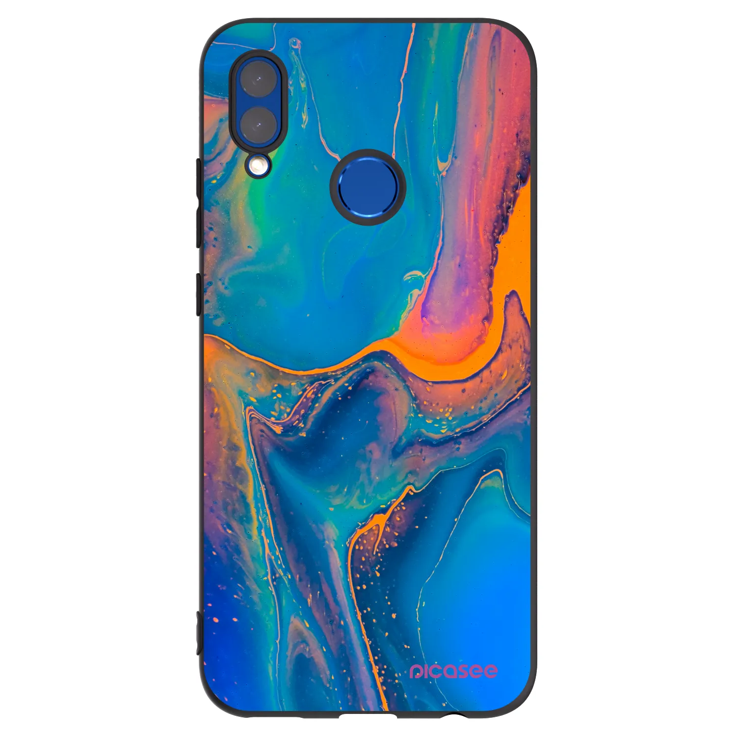 Picasee silikonowe czarne etui na Huawei P Smart 2019 - Rainbow