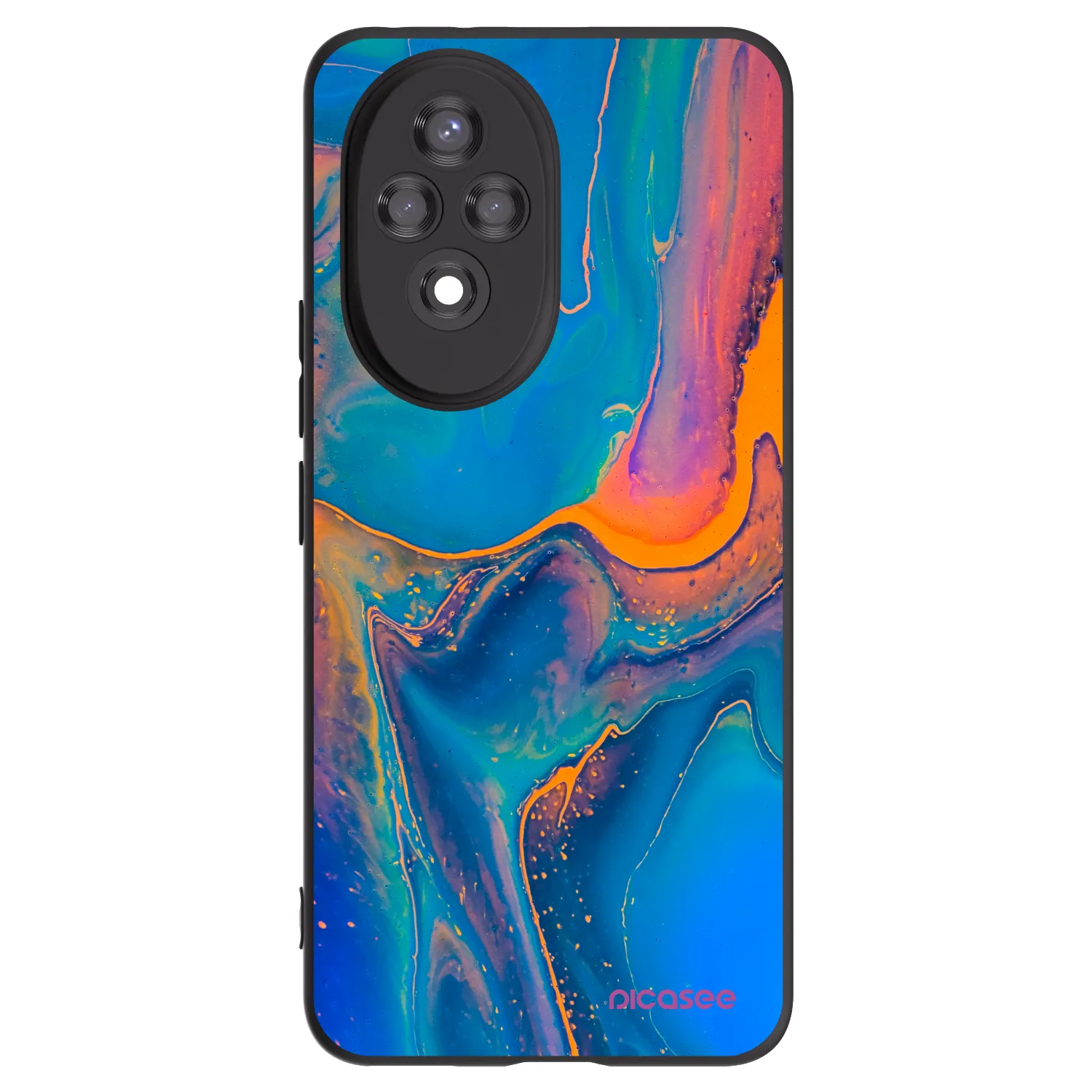 Picasee silikonowe czarne etui na Honor 200 5G - Rainbow