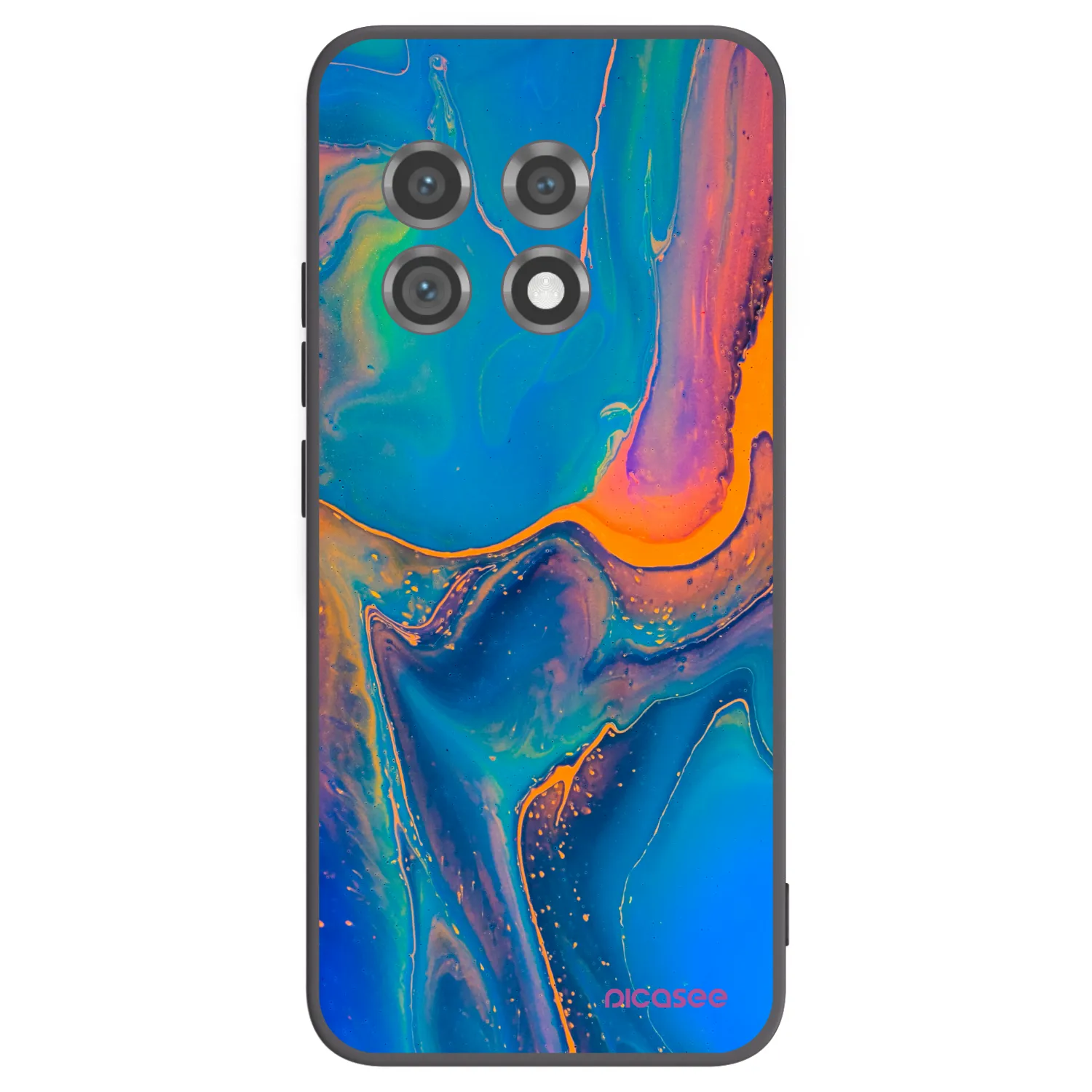 Picasee silikonowe czarne etui na OnePlus 11 5G - Rainbow