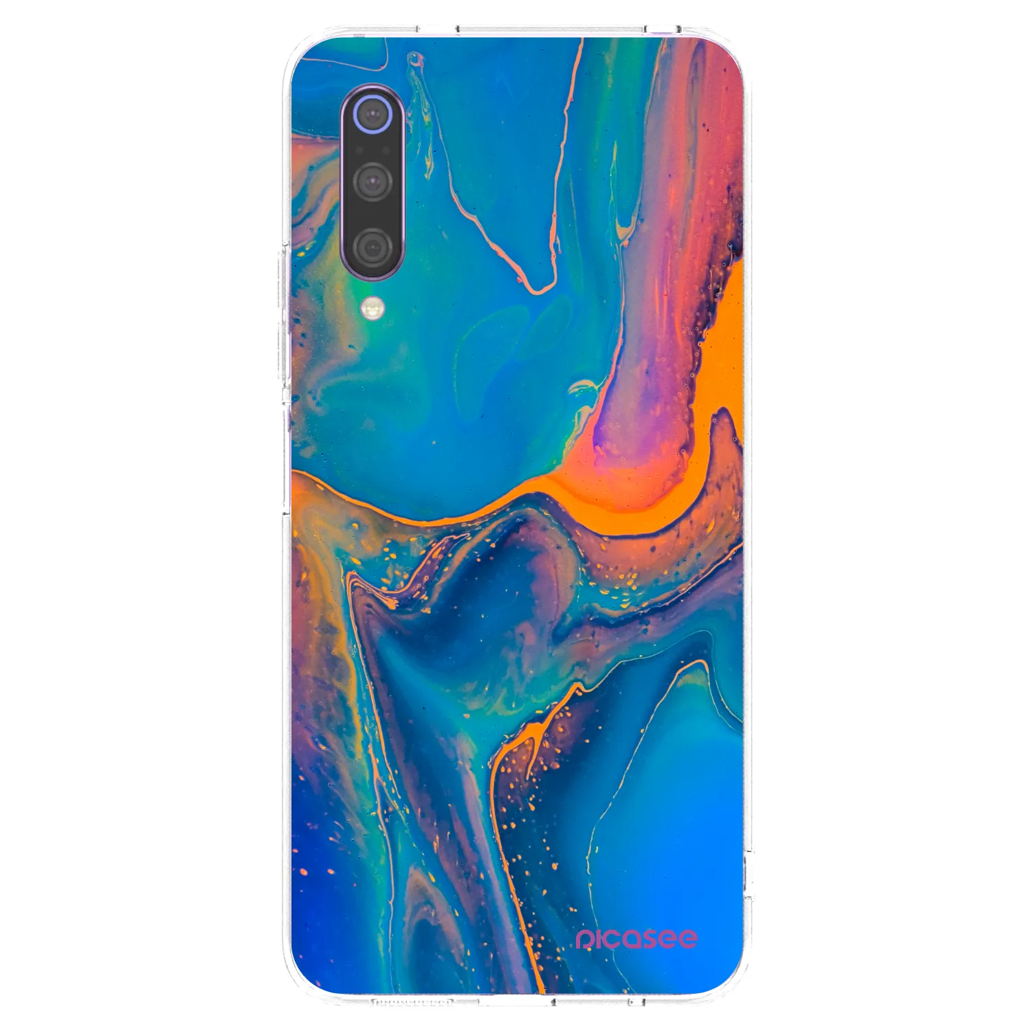 Picasee silikonowe przeźroczyste etui na Xiaomi Mi 9 - Rainbow