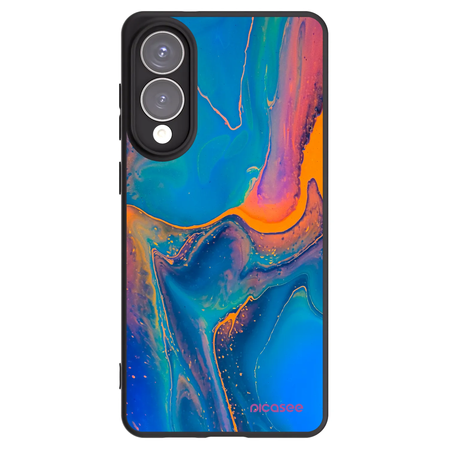 Picasee silikonowe czarne etui na Samsung Galaxy S25 Edge 5G - Rainbow