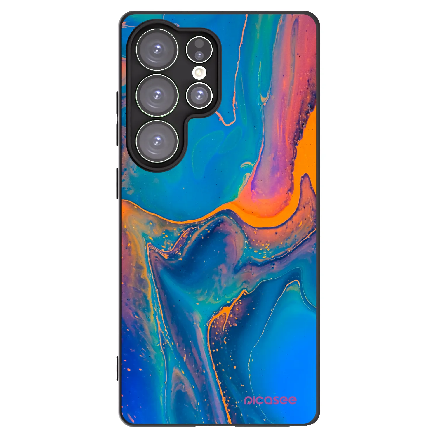 Picasee silikonowe czarne etui na Samsung Galaxy S25 Ultra 5G - Rainbow
