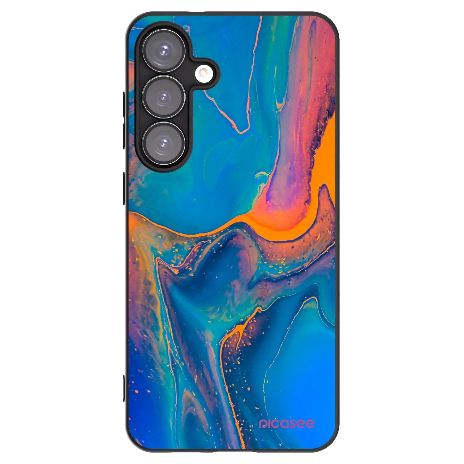 Picasee silikonowe czarne etui na Samsung Galaxy S25+ 5G - Rainbow