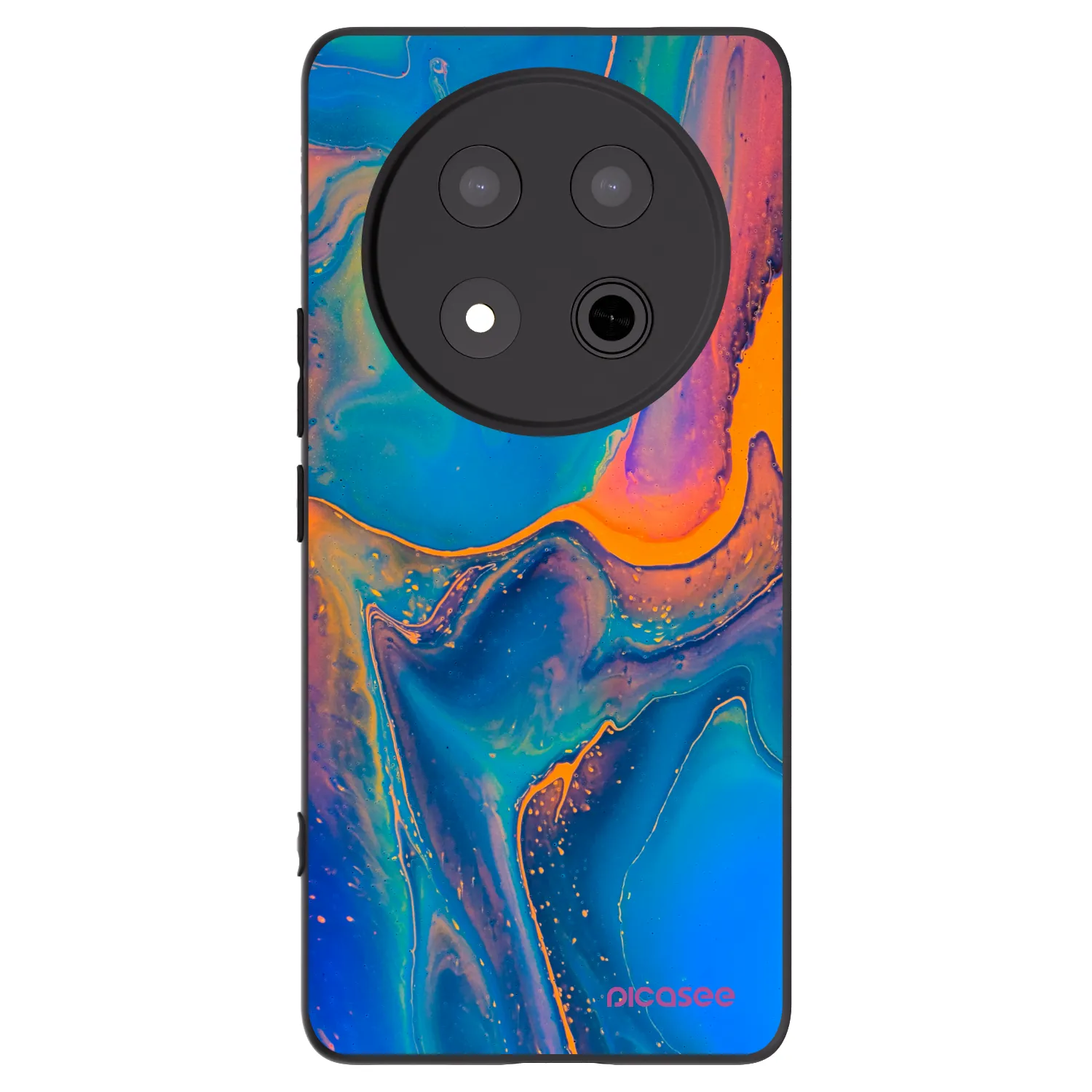 Picasee silikonowe czarne etui na Honor Magic7 Lite 5G - Rainbow