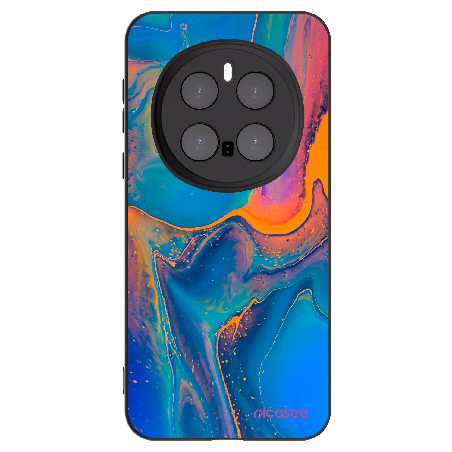 Picasee silikonowe czarne etui na Honor Magic7 Pro 5G - Rainbow