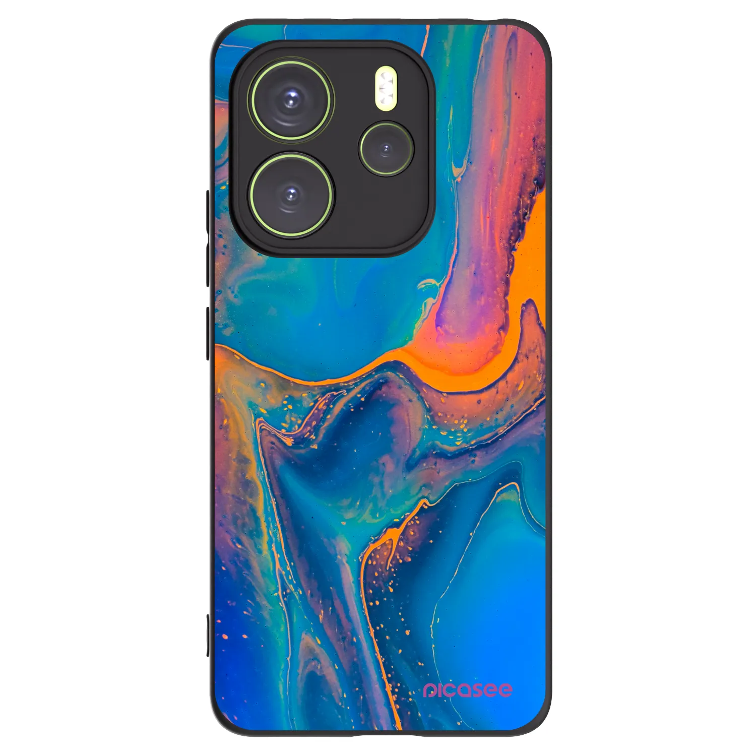 Picasee silikonowe czarne etui na Xiaomi Redmi Note 14 4G - Rainbow