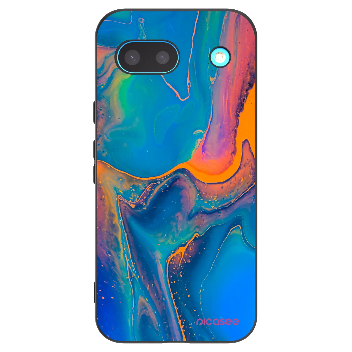 Picasee silikonowe czarne etui na Google Pixel 8 - Rainbow