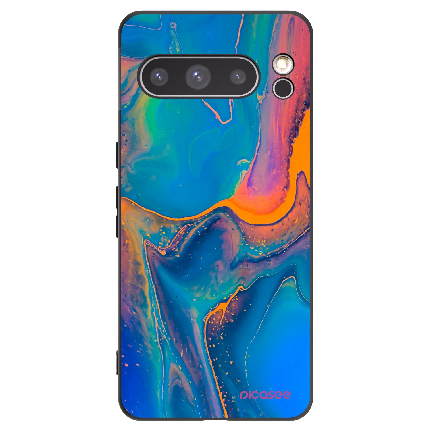 Picasee silikonowe czarne etui na Google Pixel 8 Pro - Rainbow