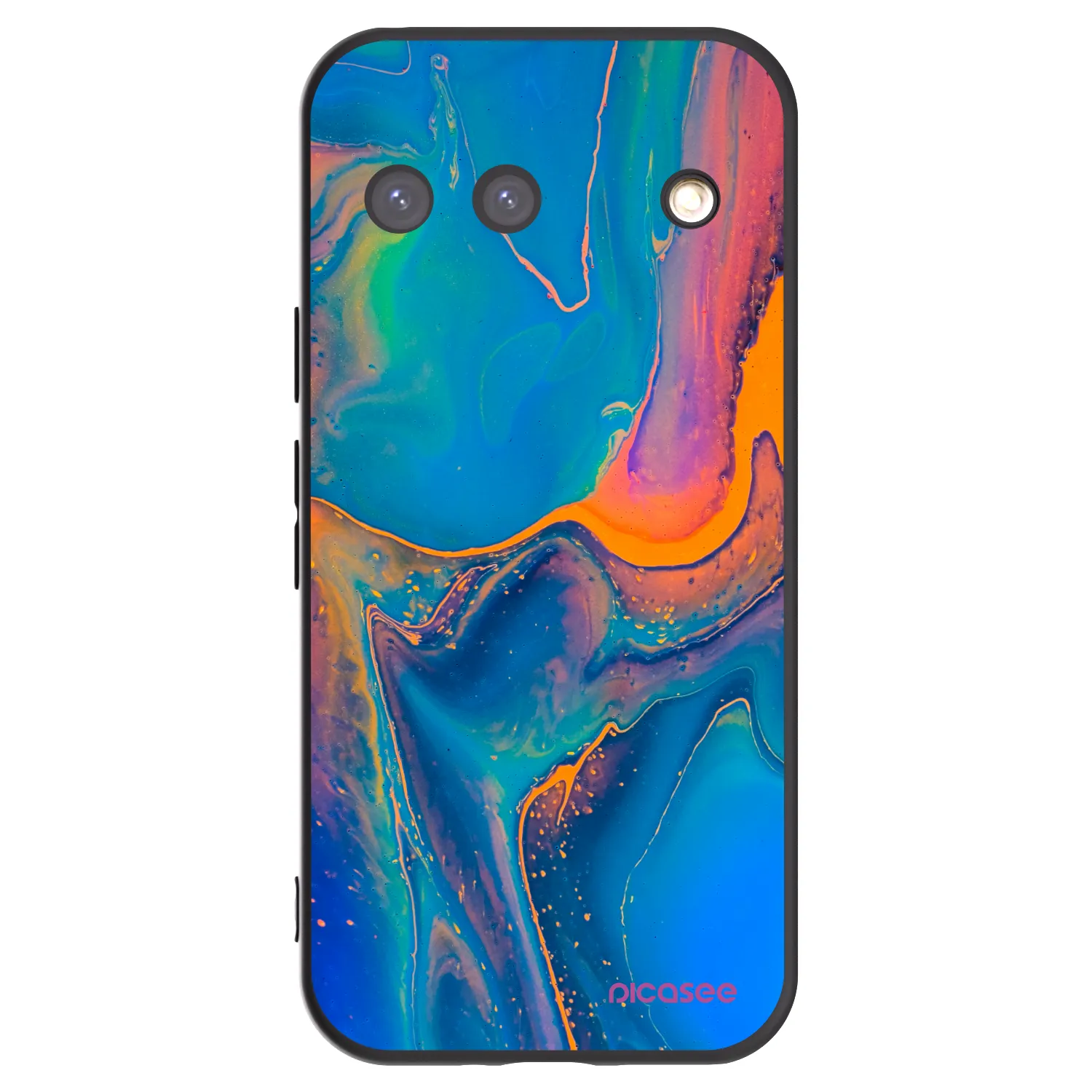 Picasee silikonowe czarne etui na Google Pixel 9 - Rainbow