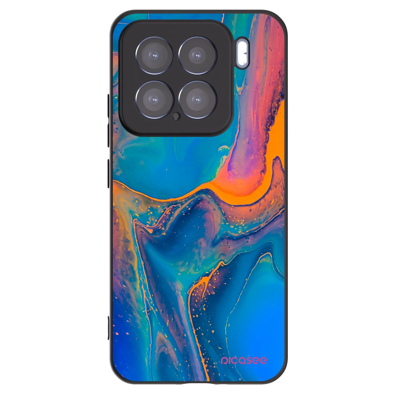 Picasee silikonowe czarne etui na Xiaomi 15 - Rainbow