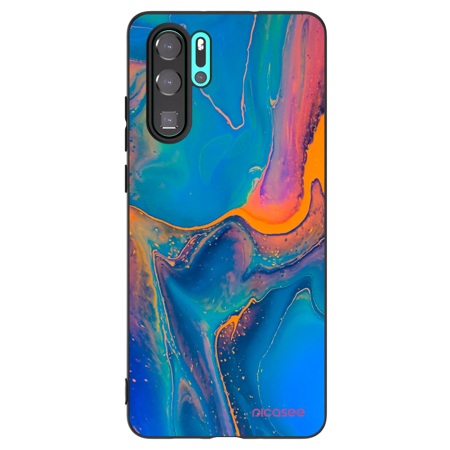 Picasee silikonowe czarne etui na Huawei P30 Pro - Rainbow