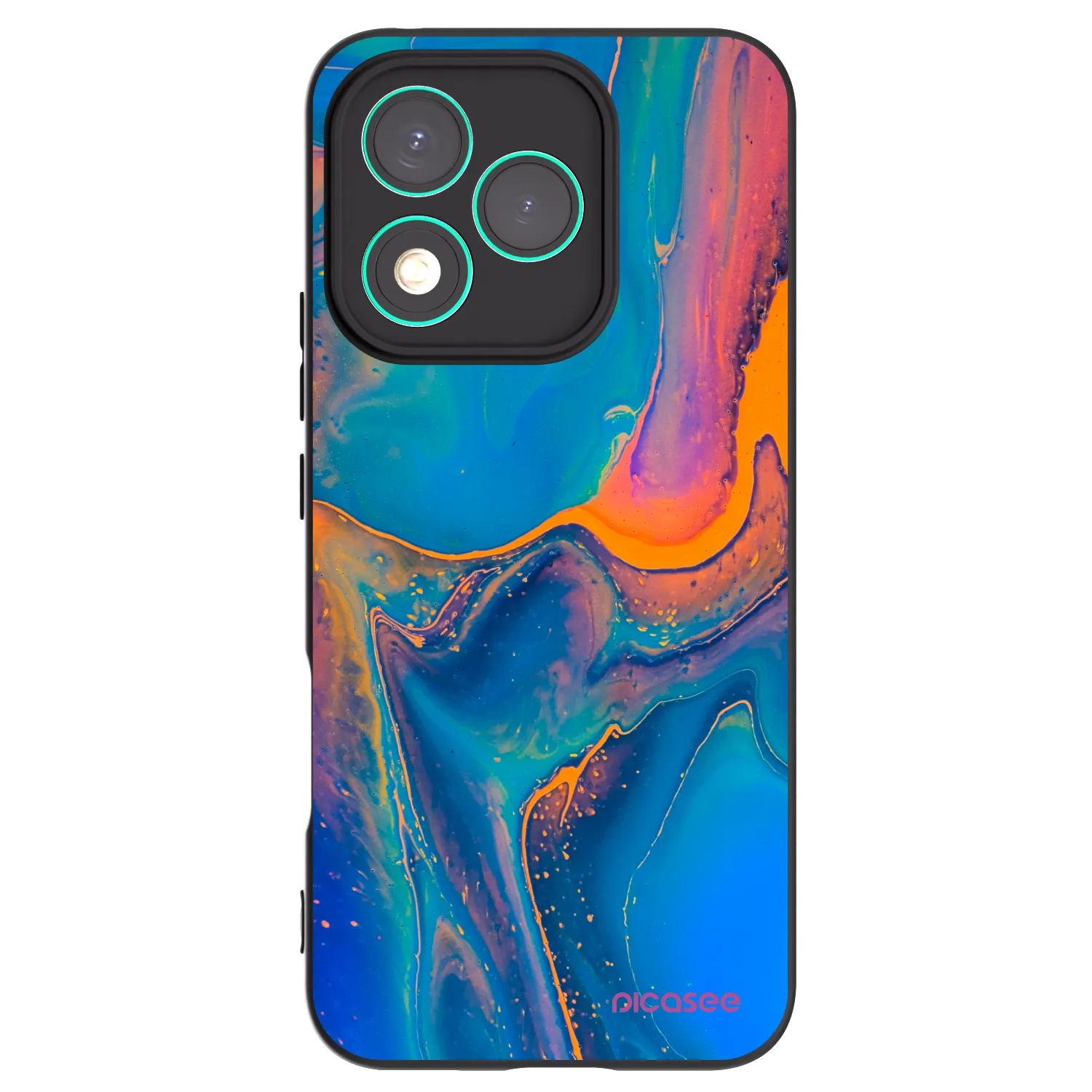 Picasee silikonowe czarne etui na Honor 400 Lite 5G - Rainbow