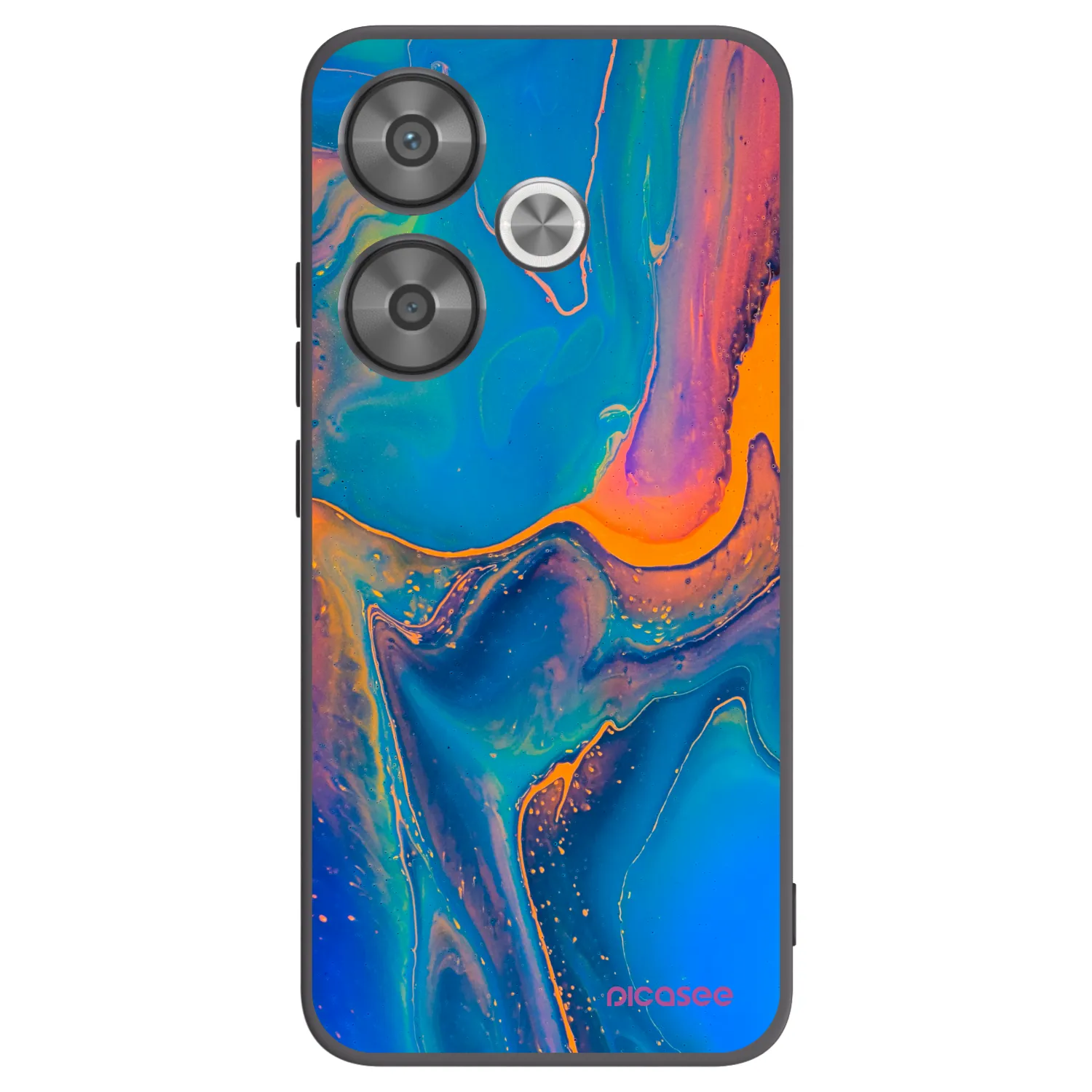 Picasee silikonowe czarne etui na Xiaomi Poco F6 - Rainbow
