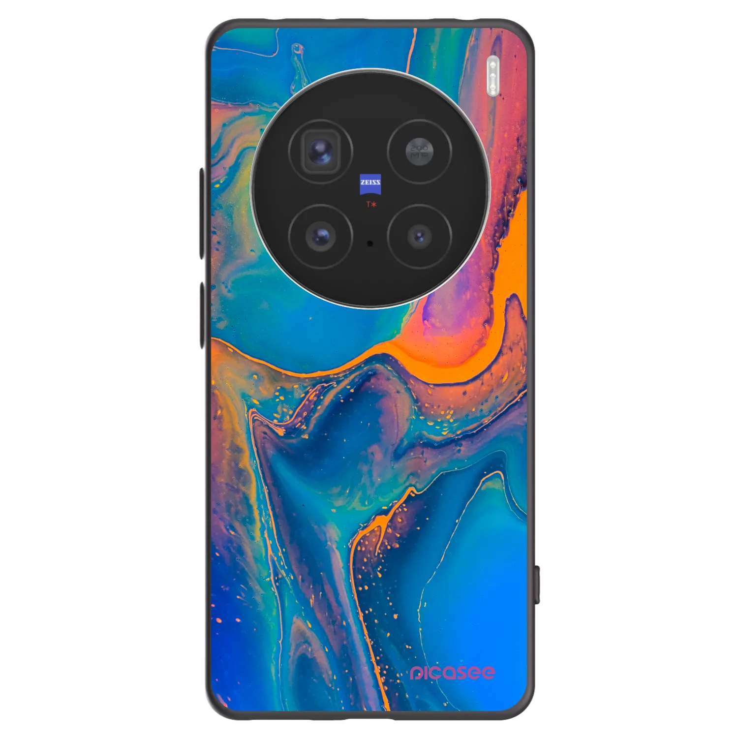 Picasee silikonowe czarne etui na Vivo X200 Pro - Rainbow