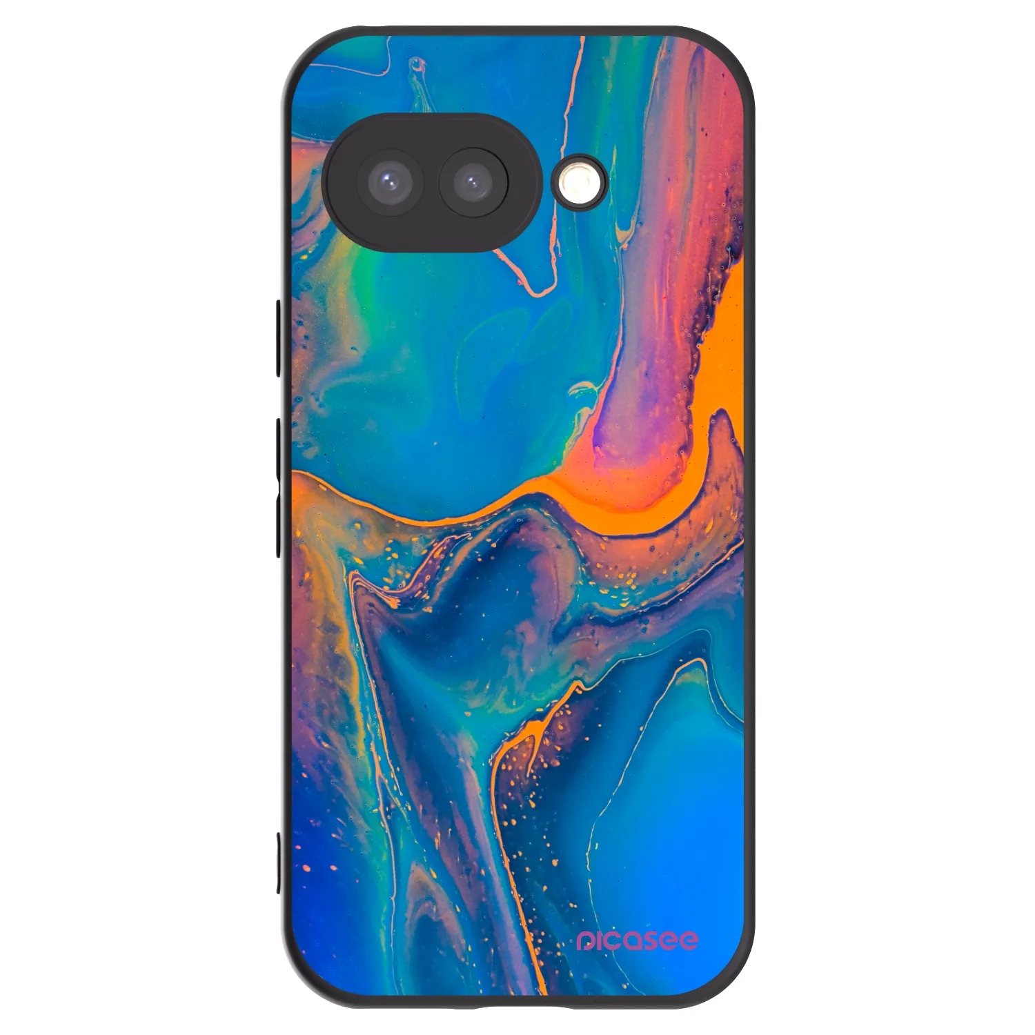 Picasee silikonowe czarne etui na Google Pixel 9a - Rainbow