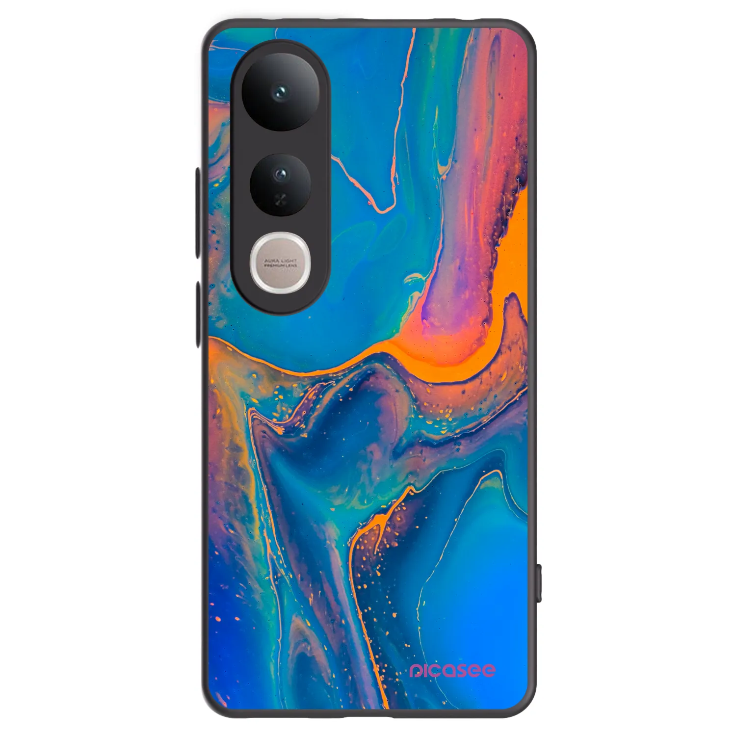 Picasee silikonowe czarne etui na Vivo V50 Lite 5G - Rainbow