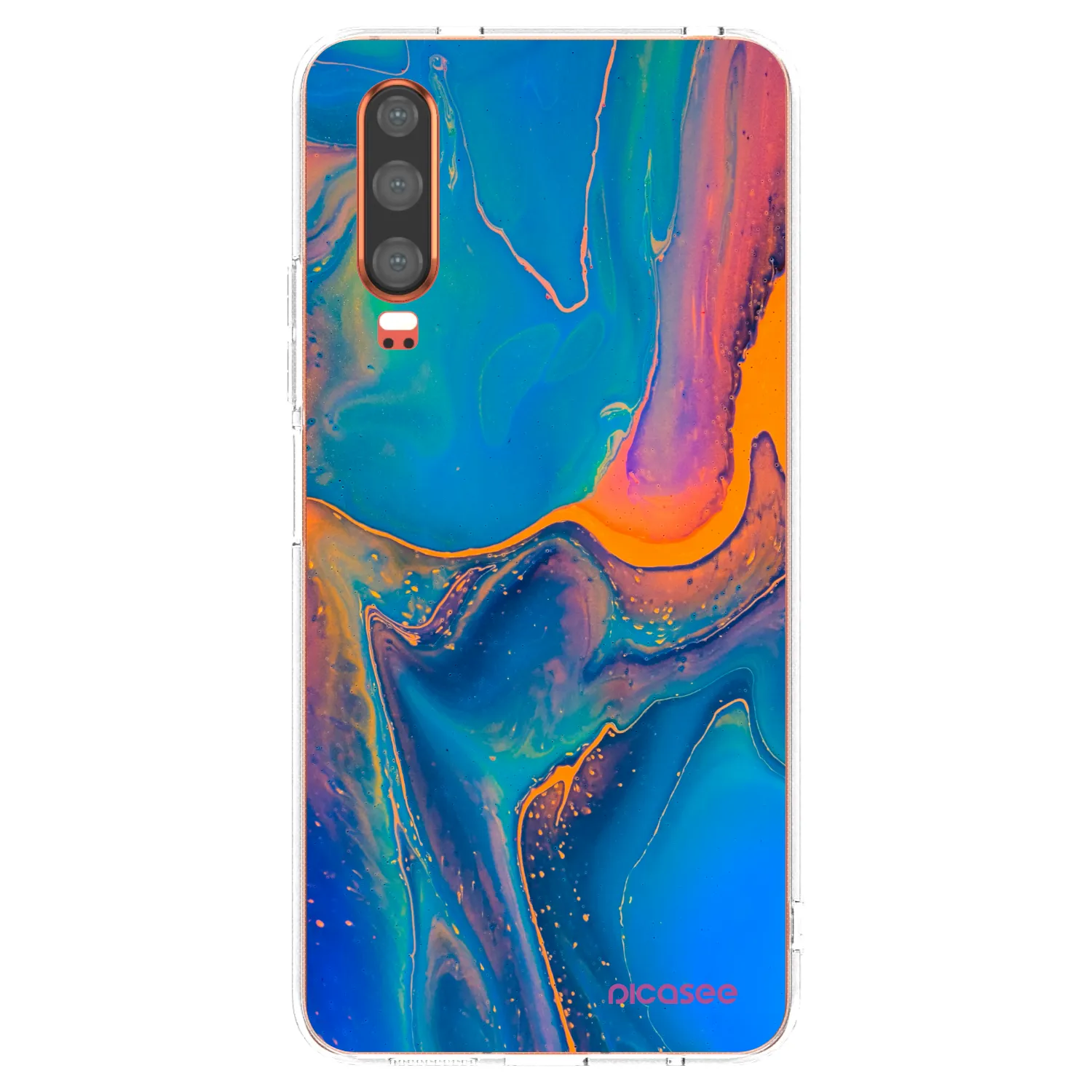 Picasee silikonowe przeźroczyste etui na Huawei P30 - Rainbow