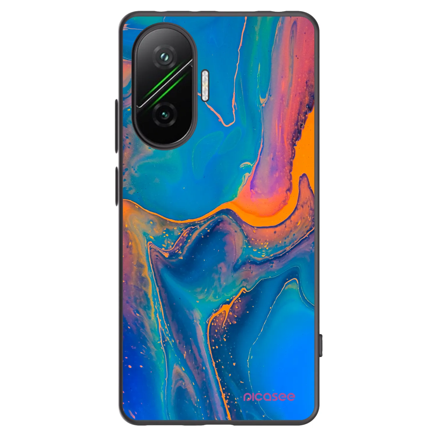 Picasee silikonowe czarne etui na Xiaomi Poco F7 5G - Rainbow