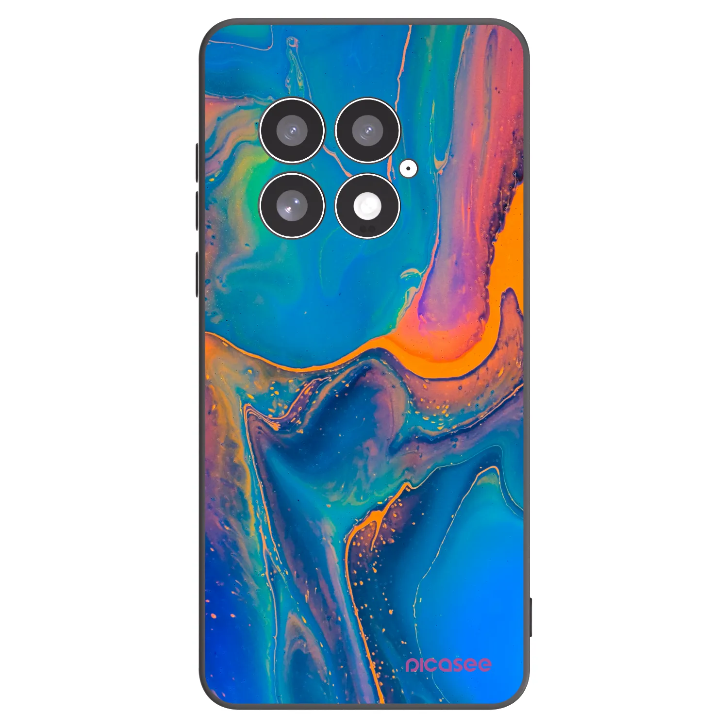 Picasee silikonowe czarne etui na OnePlus 13 5G - Rainbow