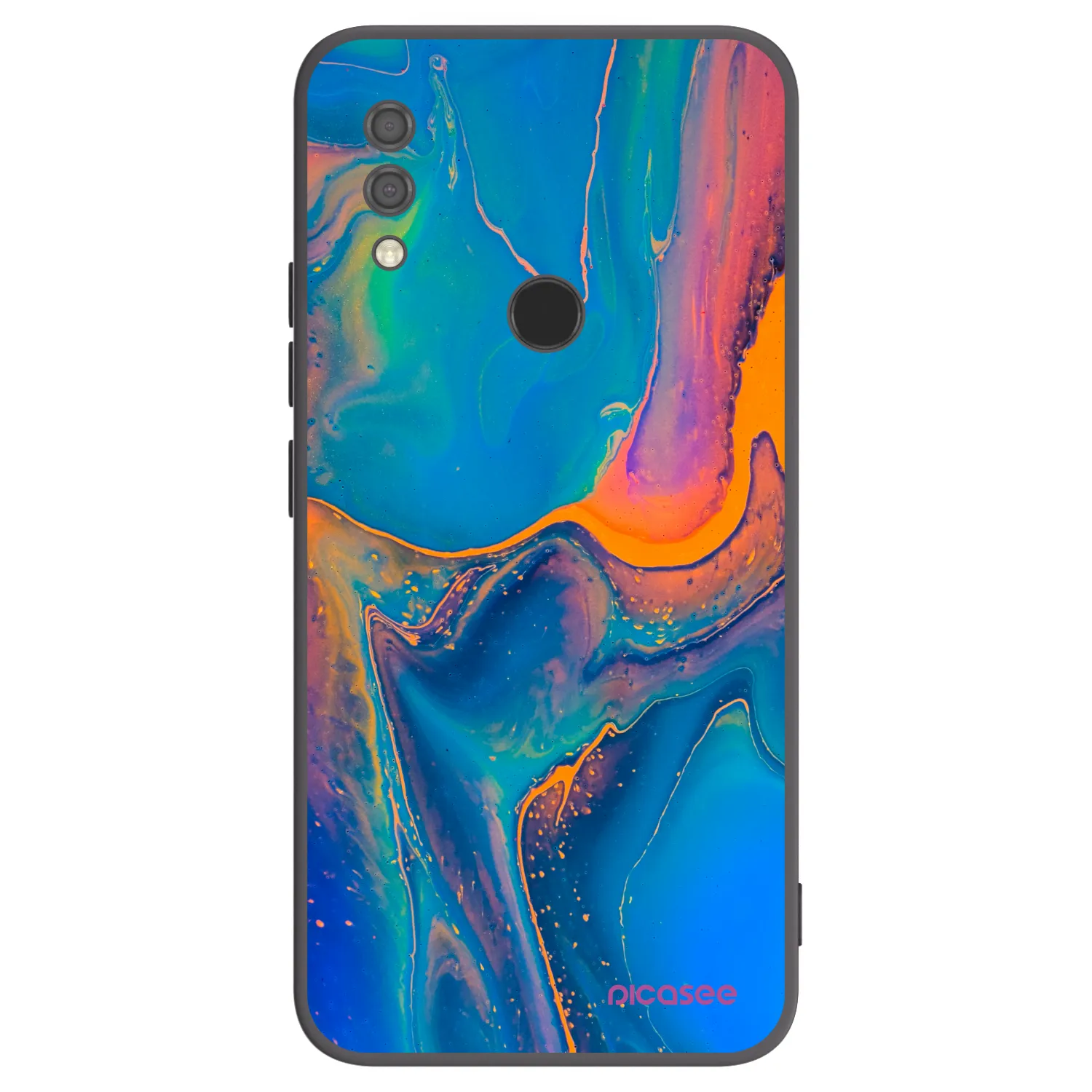 Picasee silikonowe czarne etui na Xiaomi Redmi 7 - Rainbow