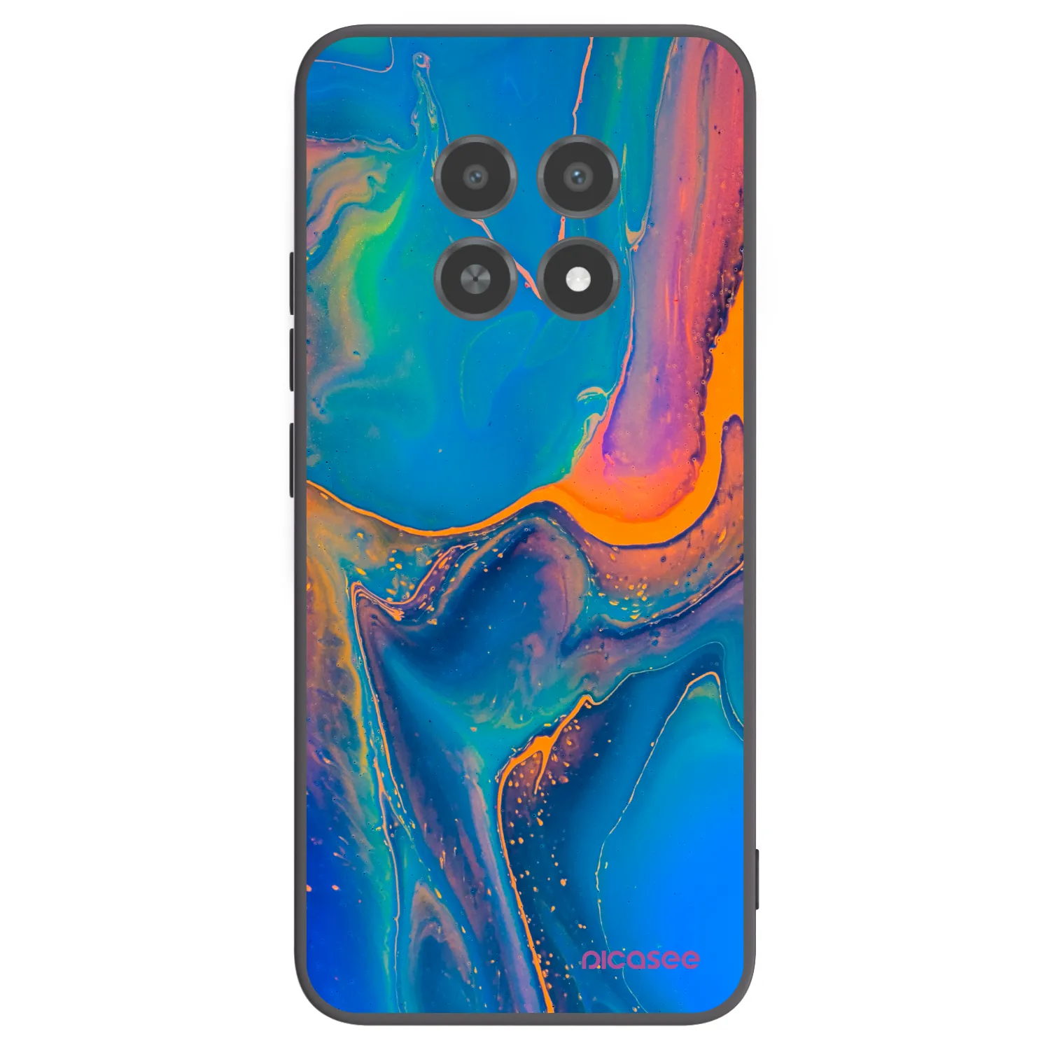 Picasee silikonowe czarne etui na Realme 12X - Rainbow