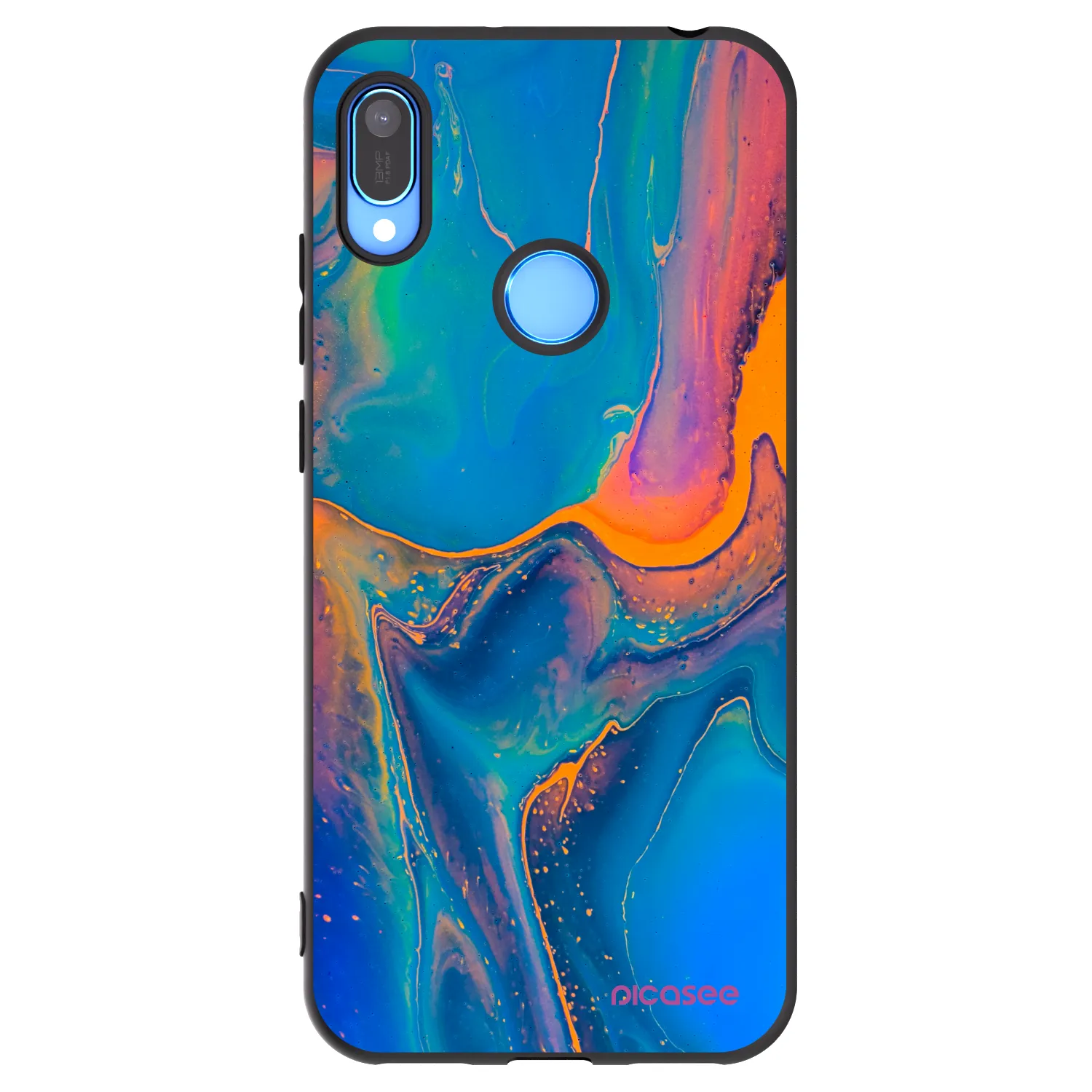 Picasee silikonowe czarne etui na Huawei Y6 2019 - Rainbow