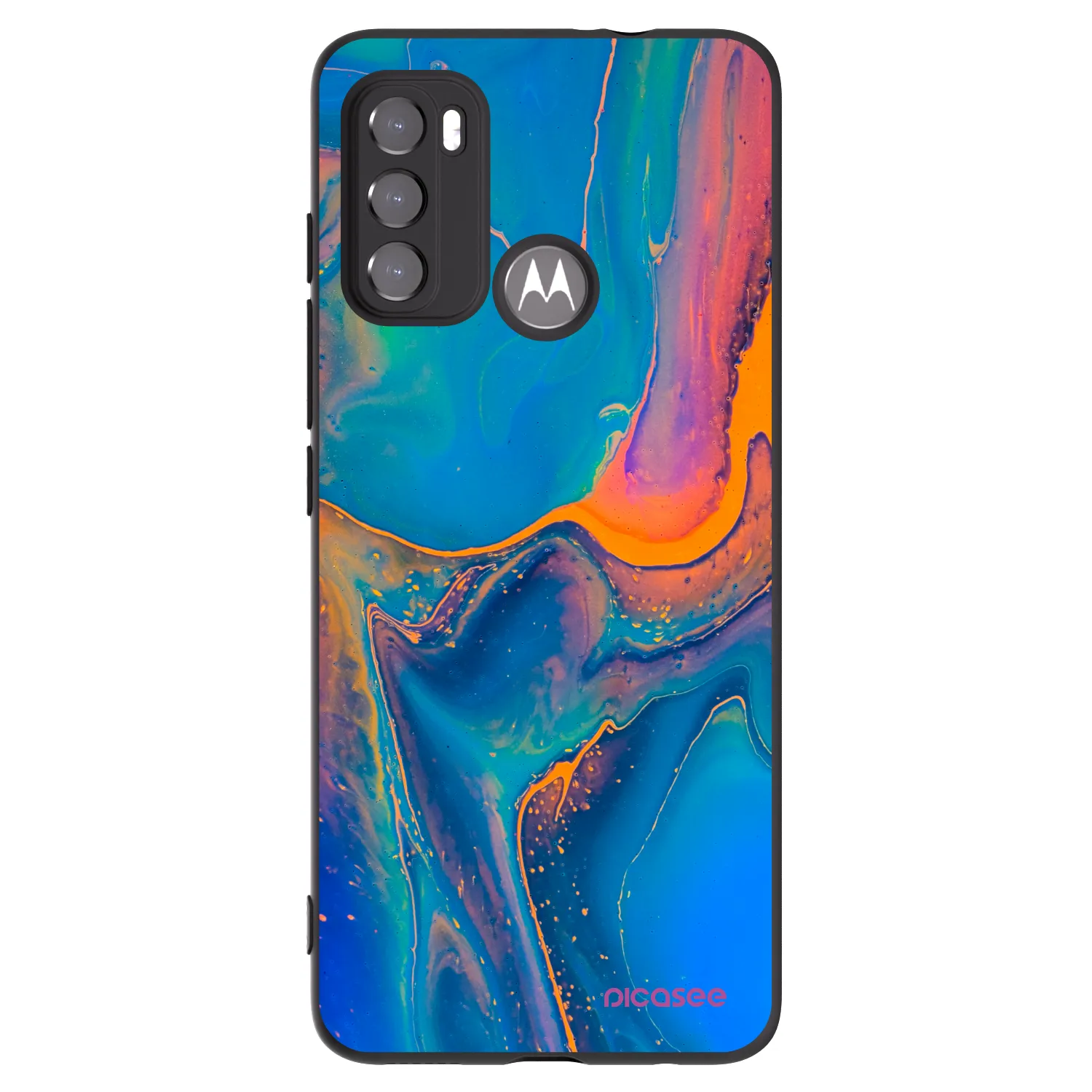 Picasee silikonowe czarne etui na Motorola Edge 60 5G - Rainbow