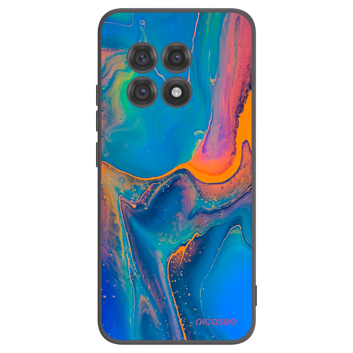 Picasee silikonowe czarne etui na OnePlus 13R 5G - Rainbow