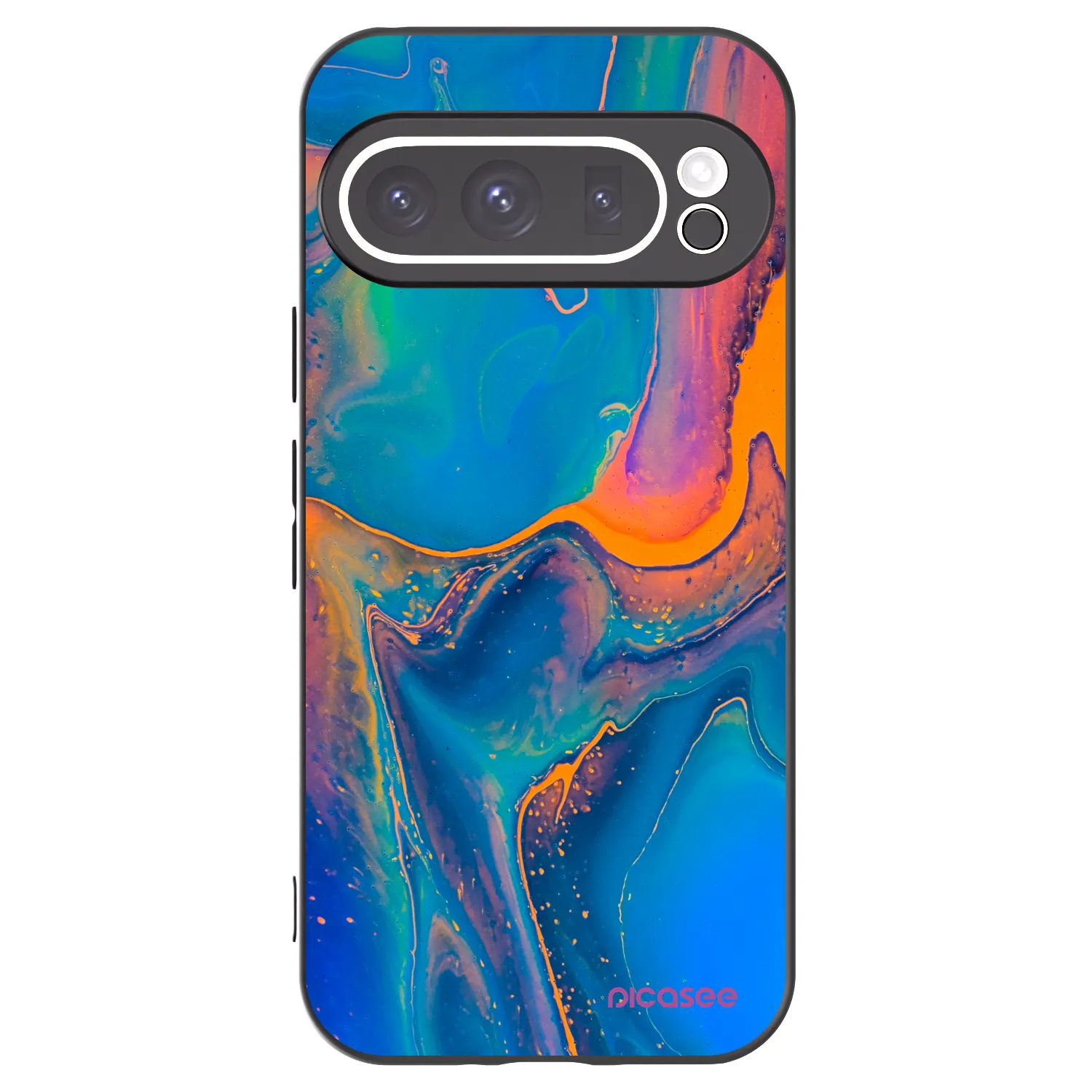 Picasee silikonowe czarne etui na Google Pixel 9 Pro XL - Rainbow