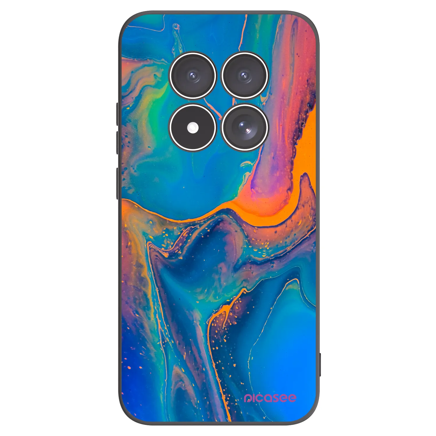 Picasee silikonowe czarne etui na Xiaomi Redmi Note 15 Pro 4G - Rainbow