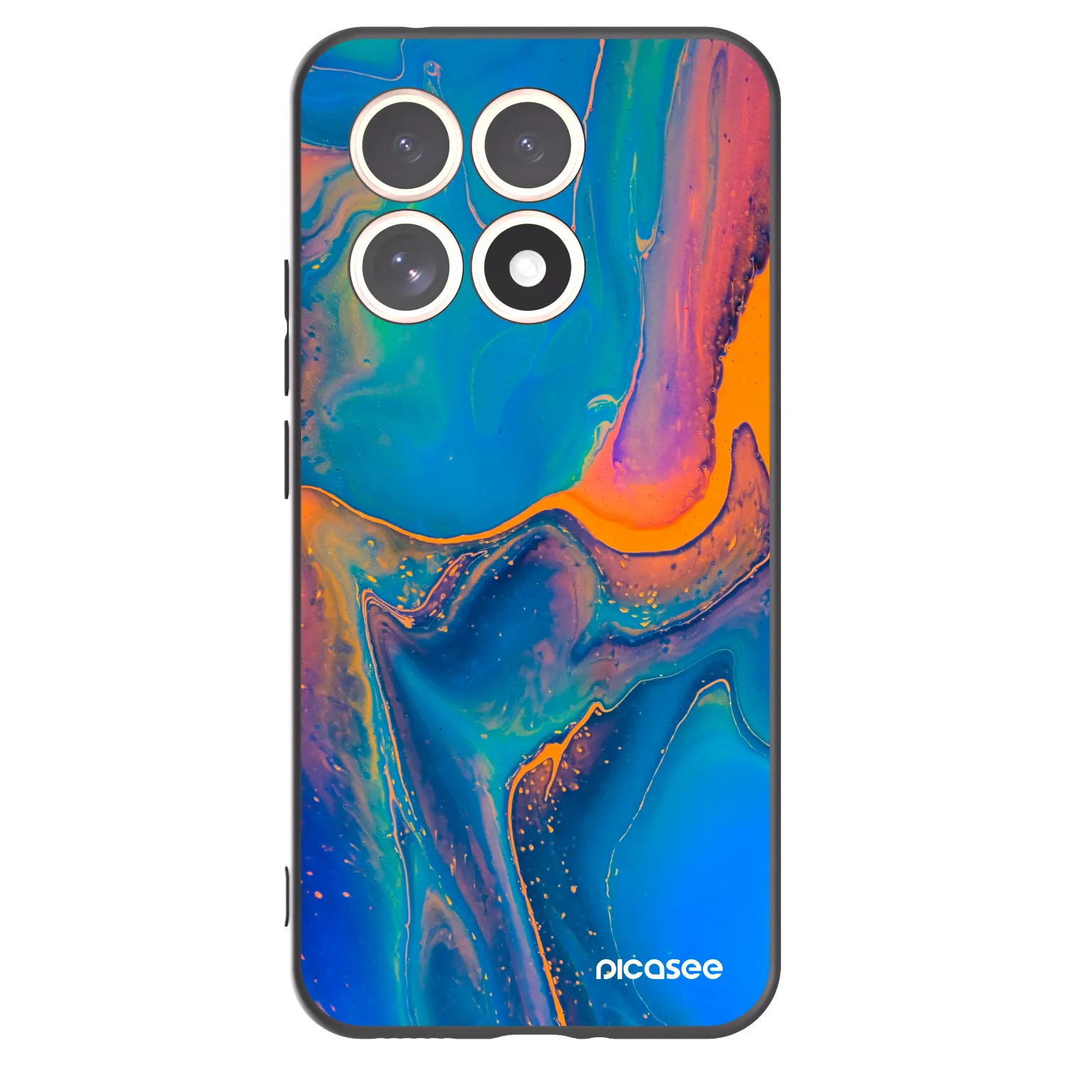 Picasee silikonowe czarne etui na Xiaomi 15T - Rainbow