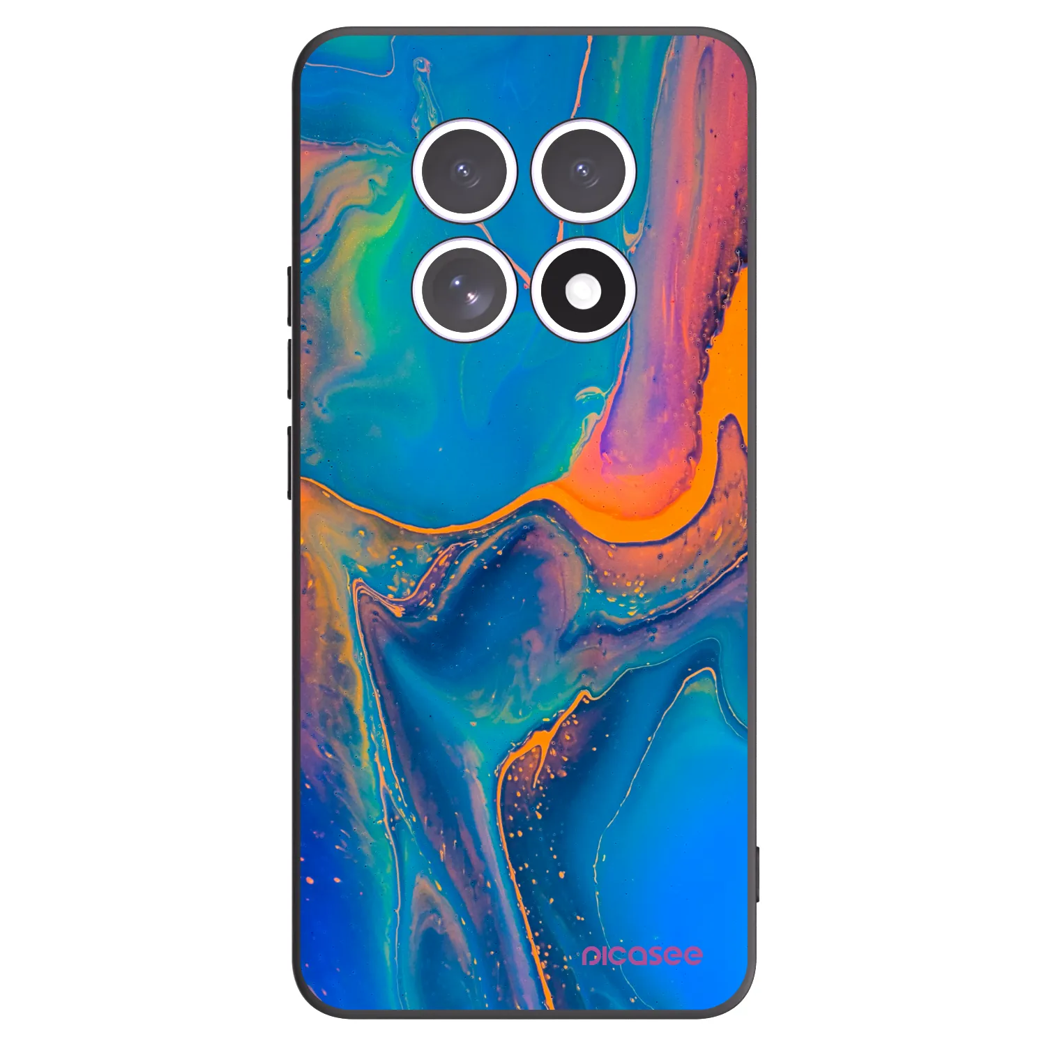 Picasee silikonowe czarne etui na Xiaomi Redmi Note 15 - Rainbow